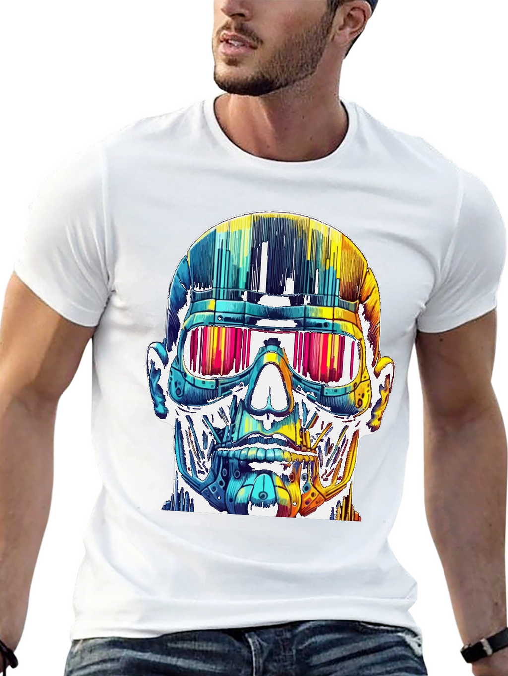 Cyberpunk Skull Graphic Tee