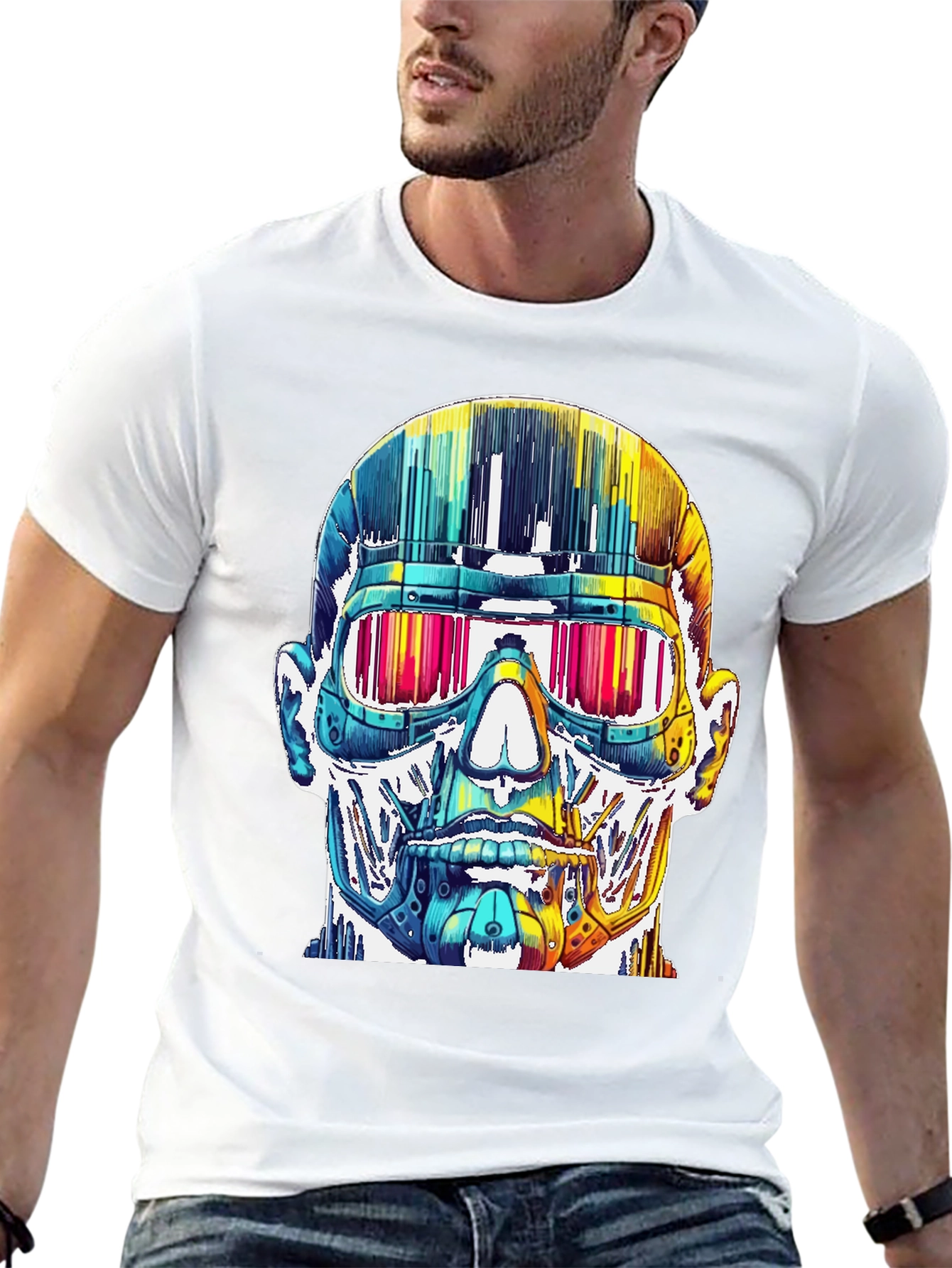 Cyberpunk Skull Graphic Tee