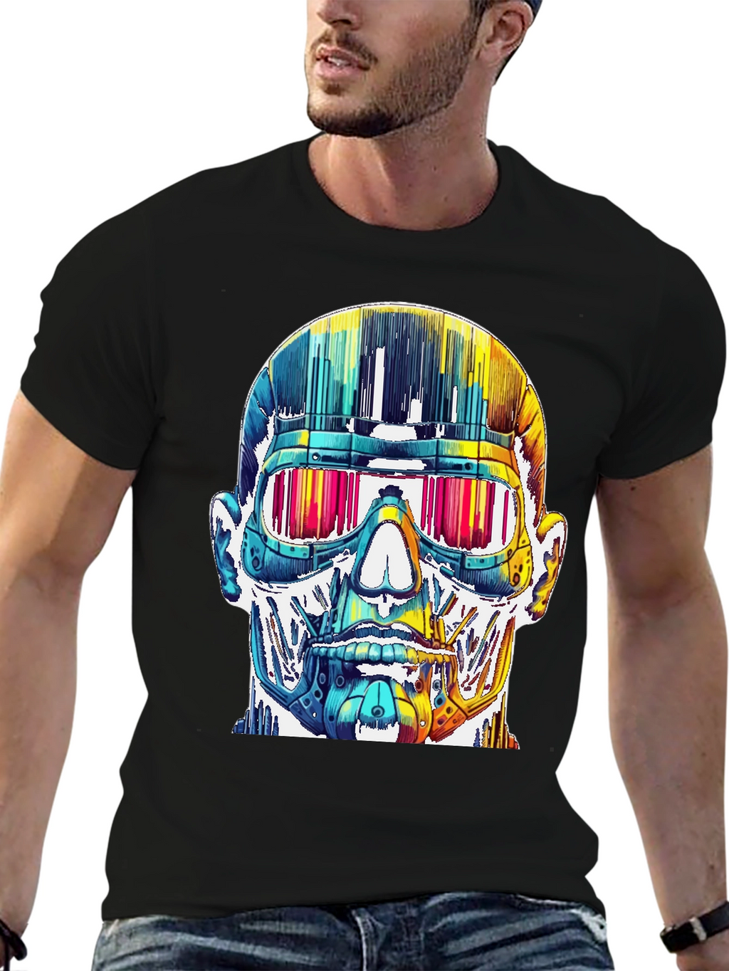 Cyberpunk Skull Graphic Tee