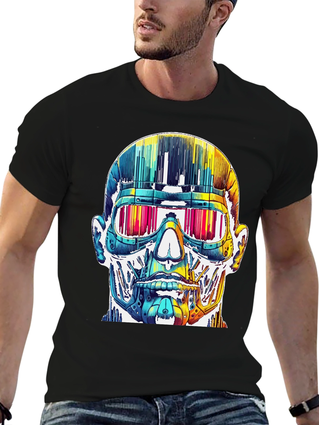 Cyberpunk Skull Graphic Tee