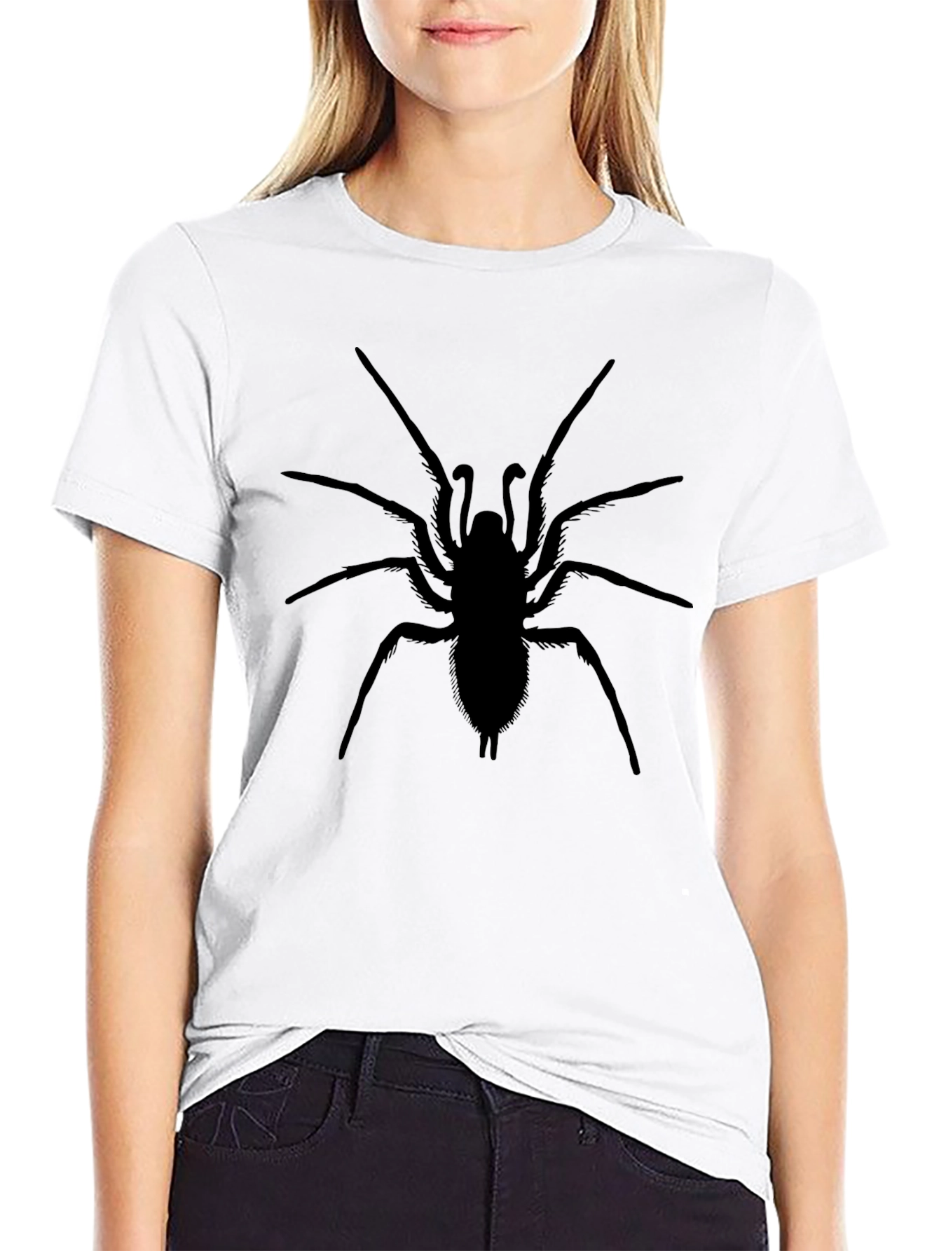 Black Spider Graphic Tee - Creepy Cool Style