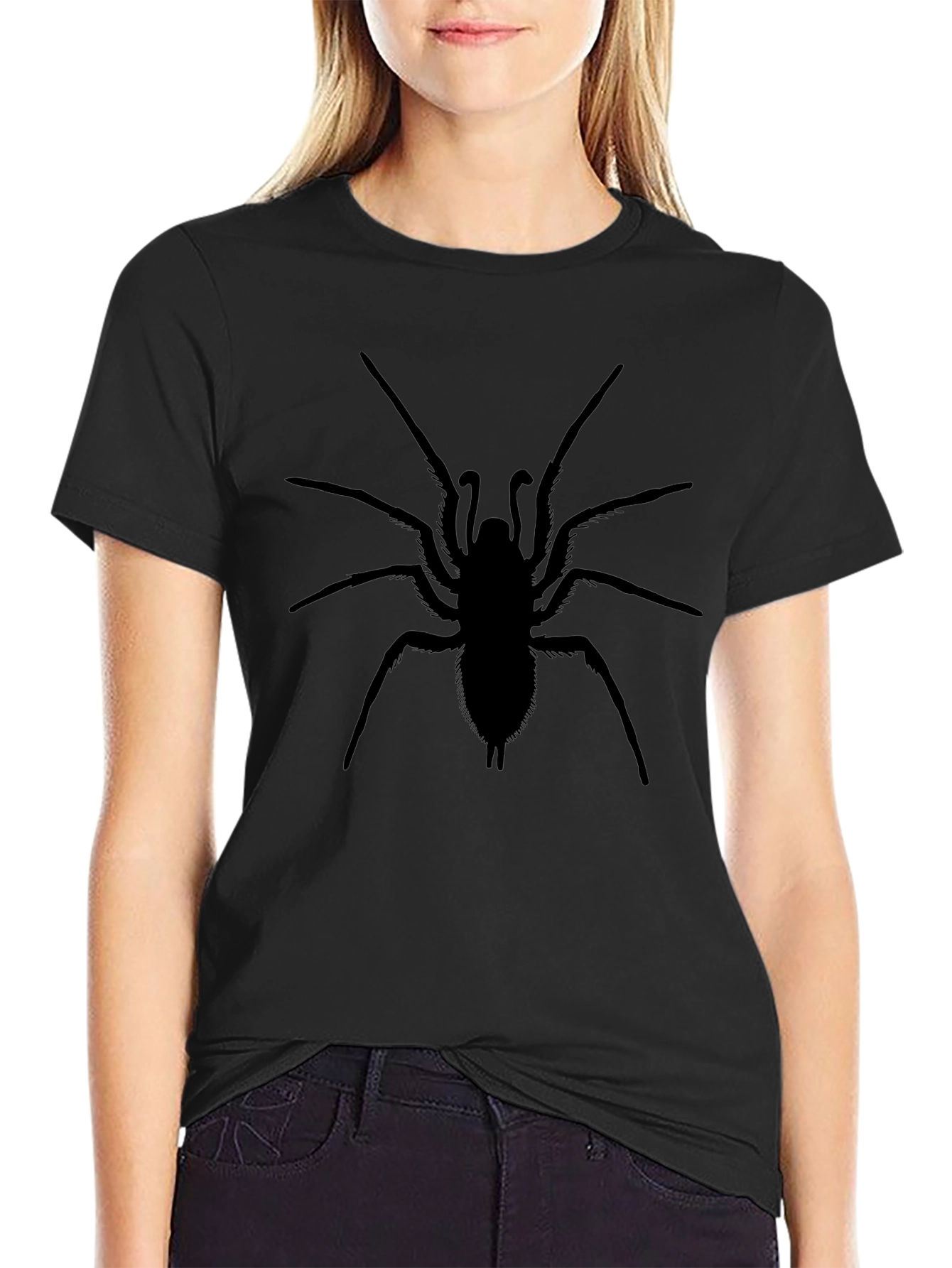 Black Spider Graphic Tee - Creepy Cool Style