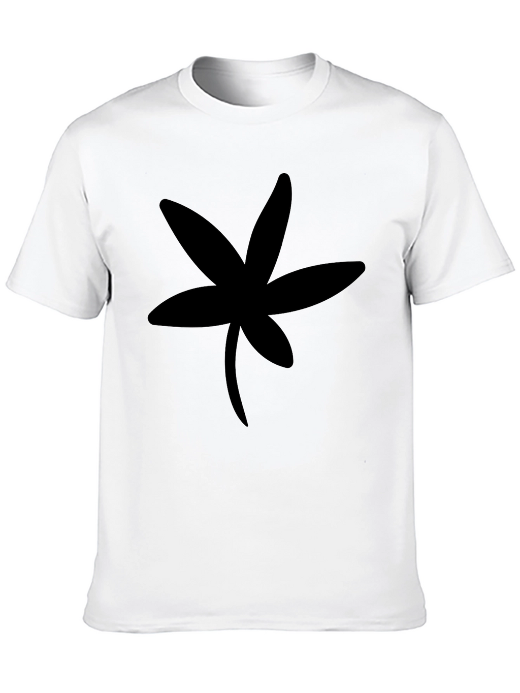 Black T-Shirt with Unique Floral Silhouette