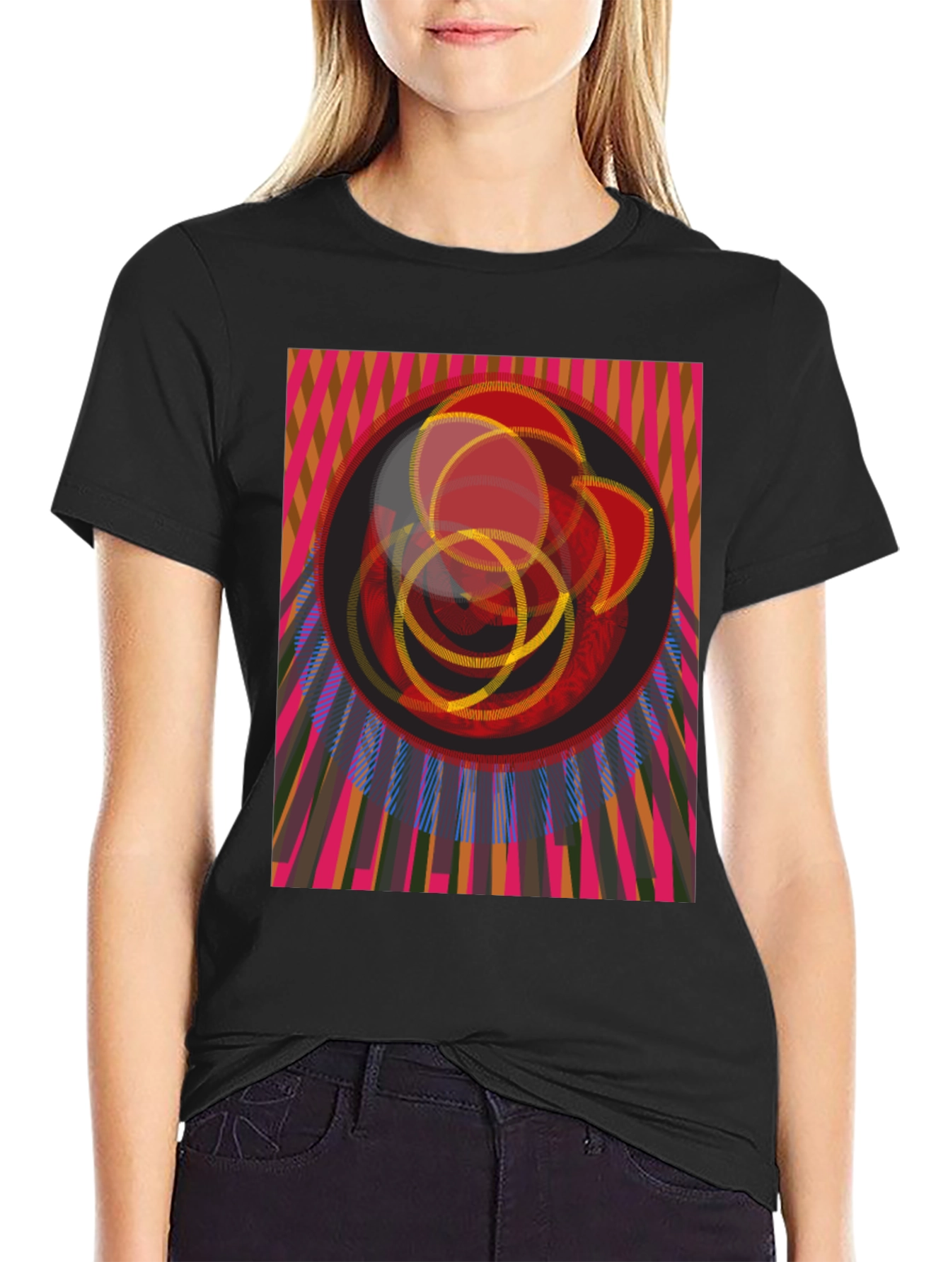 Abstract Geometric Graphic T-Shirt - Modern Art Tee