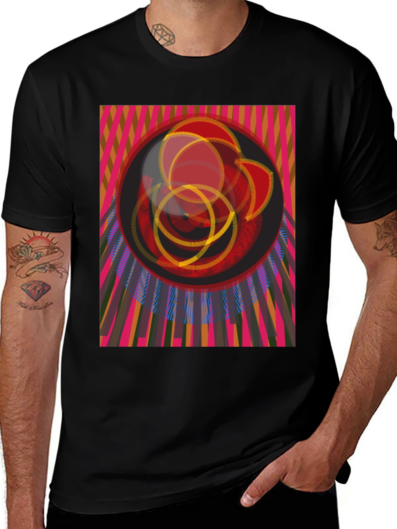 Abstract Geometric Graphic T-Shirt - Modern Art Tee