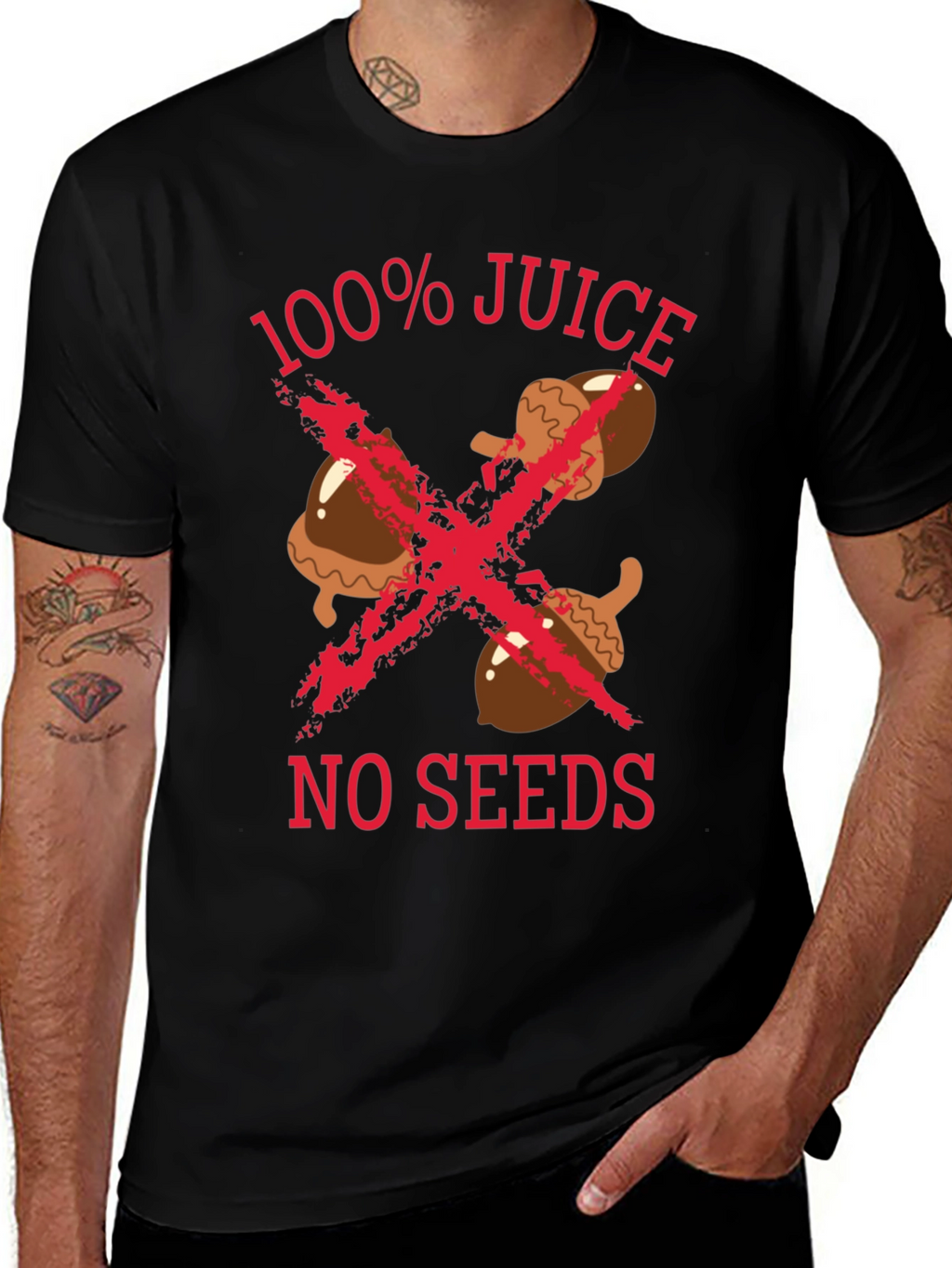 100% Juice No Seeds Graphic Tee - Black
