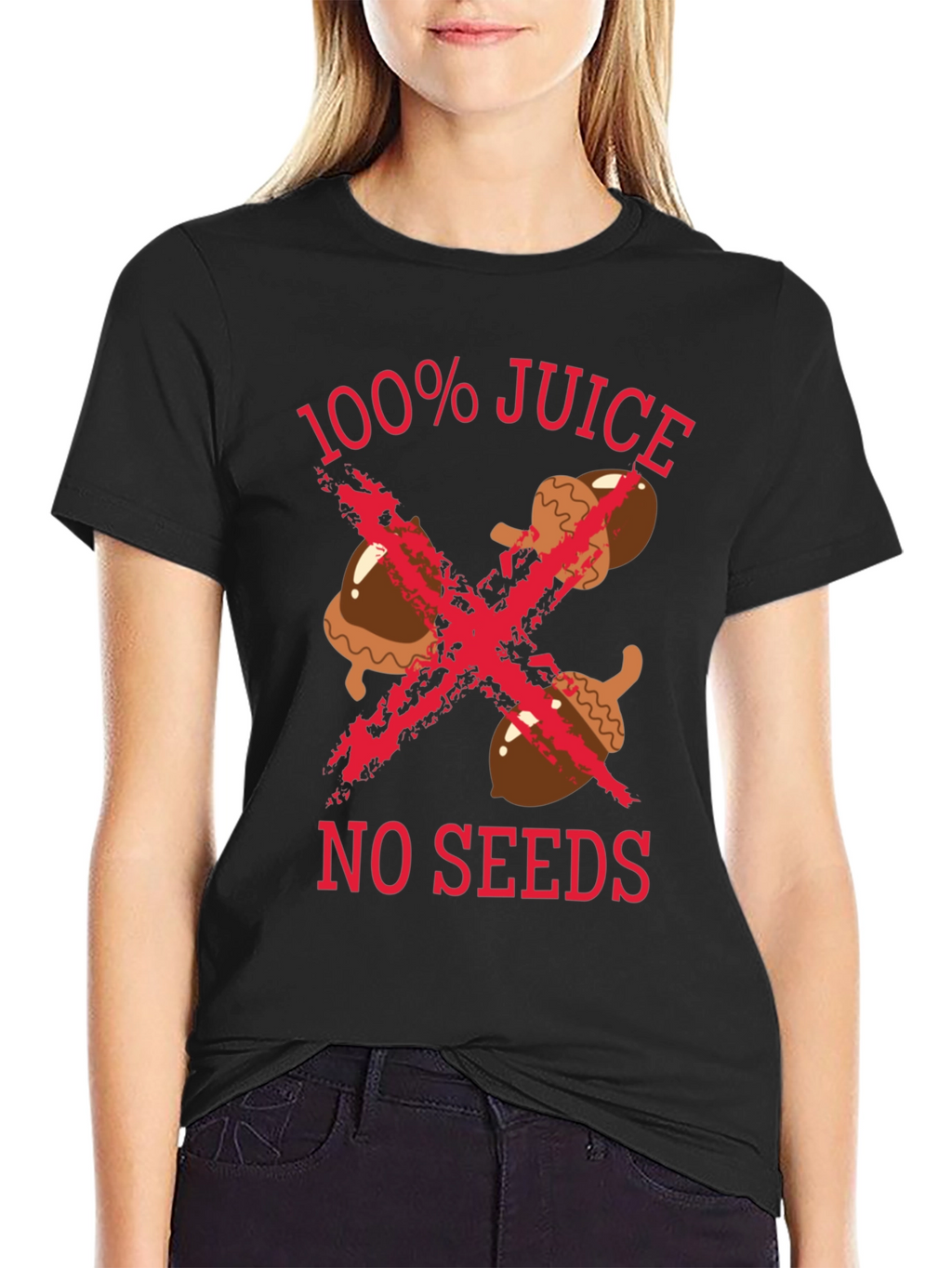 100% Juice No Seeds Graphic Tee - Black