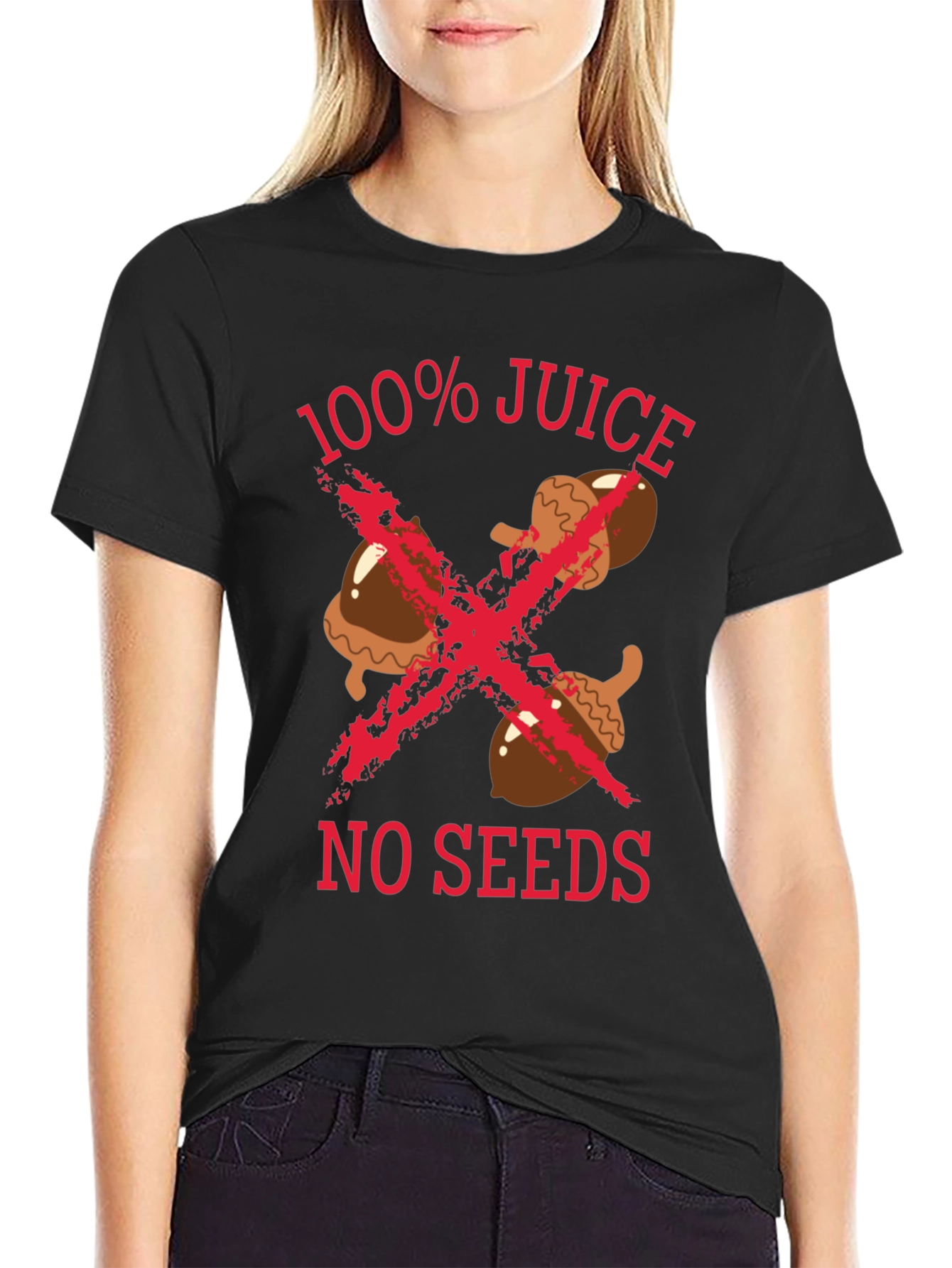 100% Juice No Seeds Graphic Tee - Black