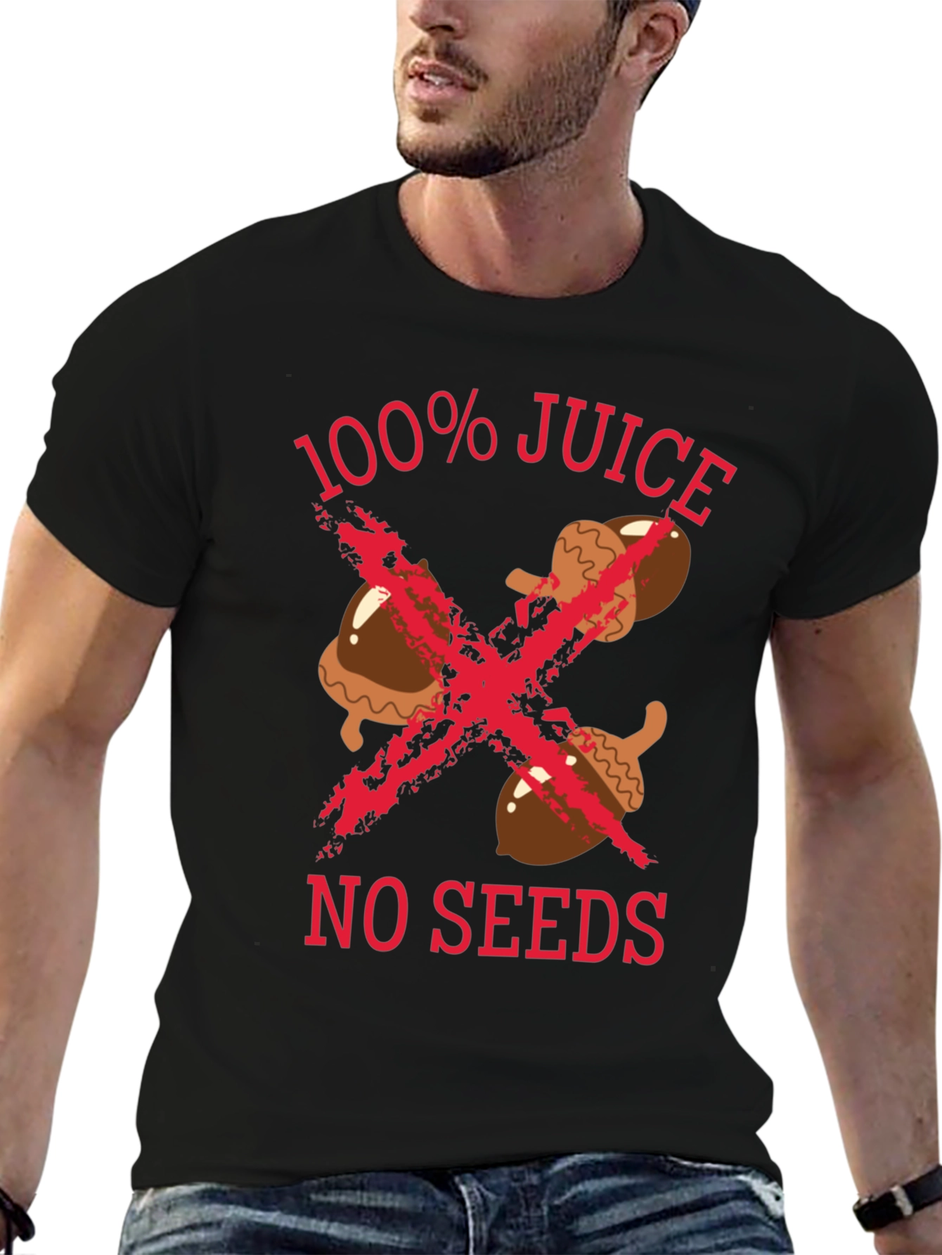 100% Juice No Seeds Graphic Tee - Black