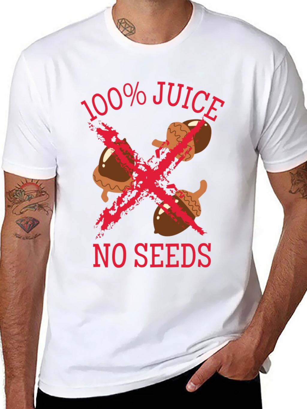 100% Juice No Seeds Graphic Tee - Black
