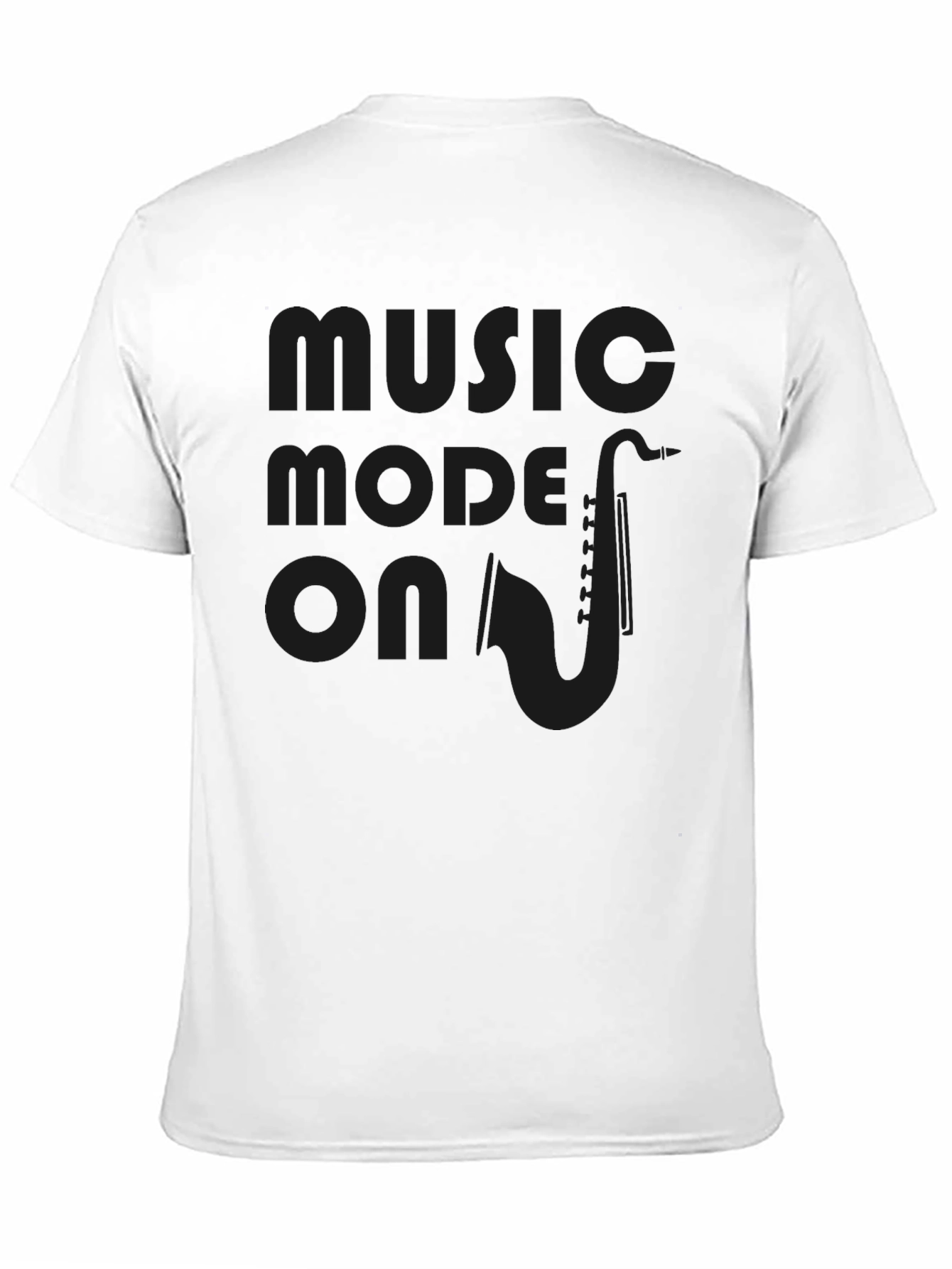 Music Mode On Saxophone Graphic Tee - Black