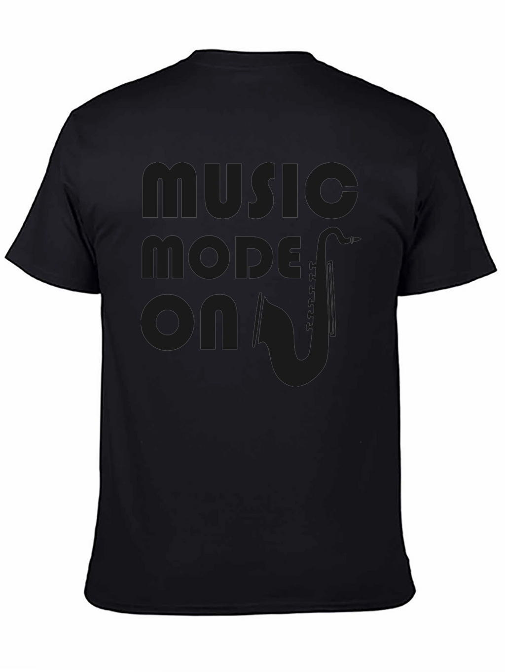Music Mode On Saxophone Graphic Tee - Black