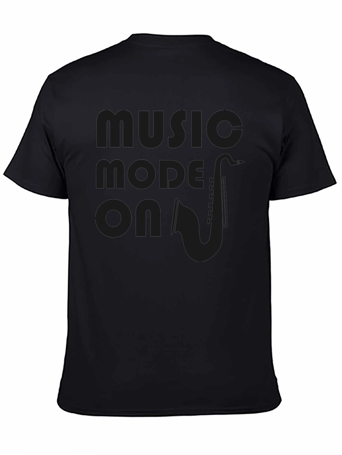 Music Mode On Saxophone Graphic Tee - Black