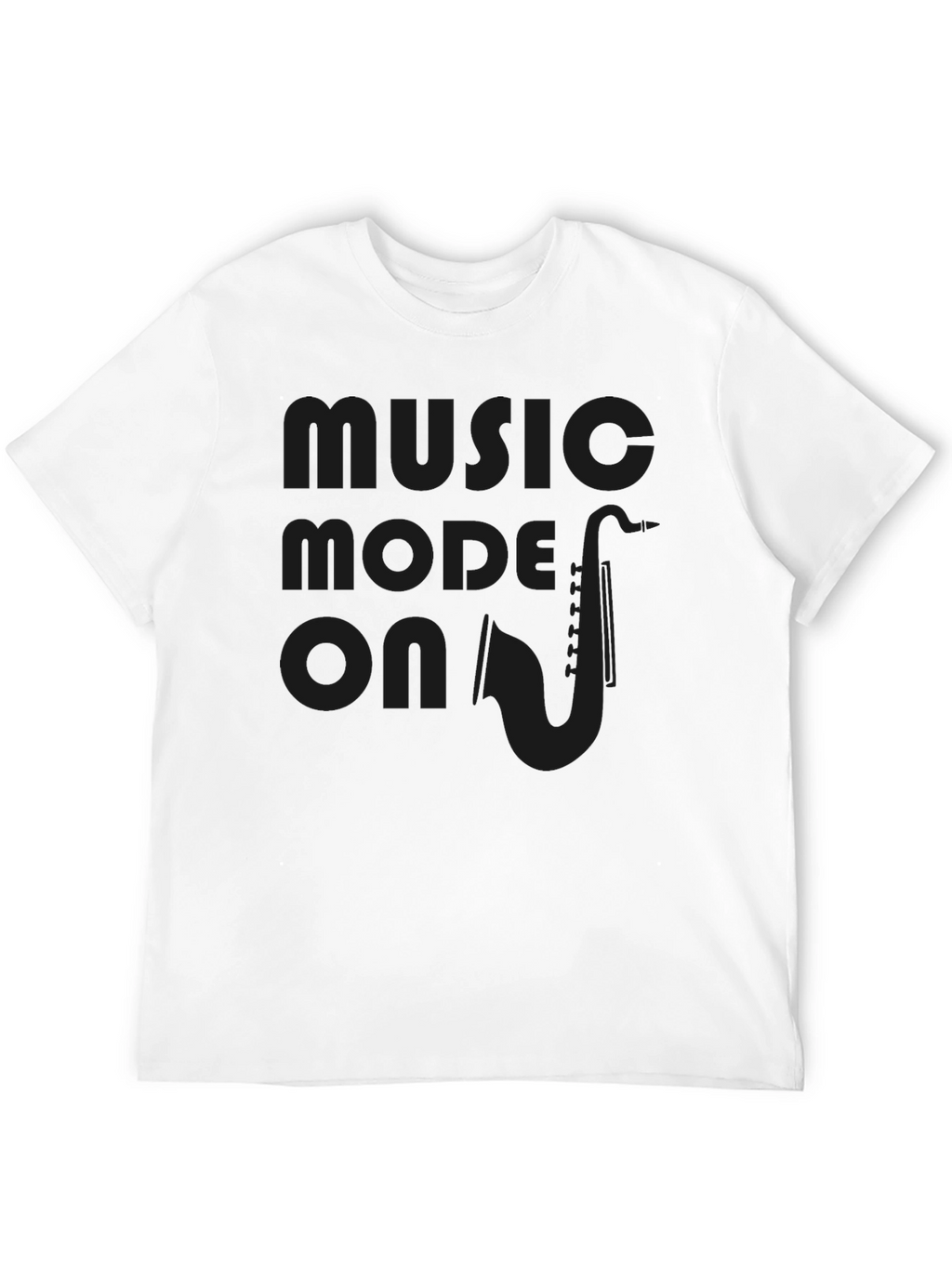 Music Mode On Saxophone Graphic Tee - Black
