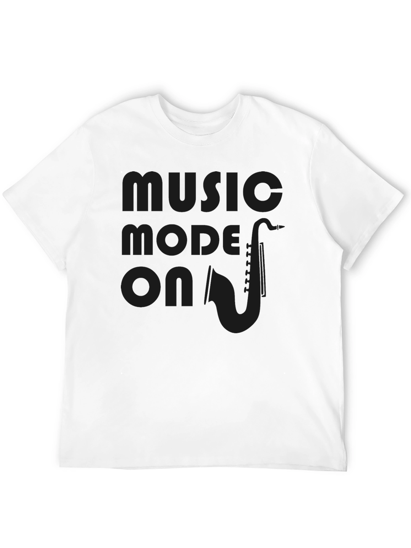 Music Mode On Saxophone Graphic Tee - Black