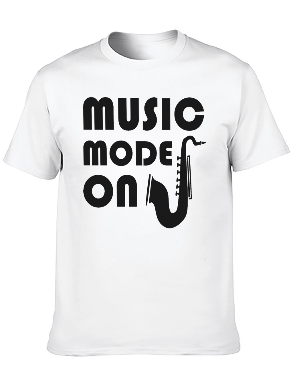 Music Mode On Saxophone Graphic Tee - Black
