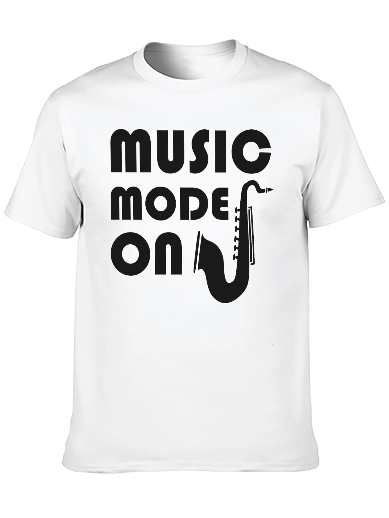Music Mode On Saxophone Graphic Tee - Black