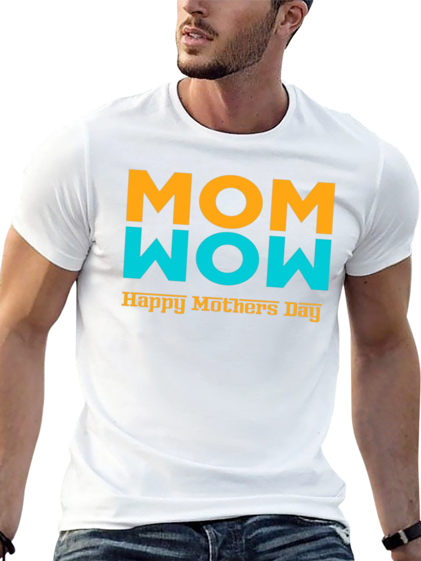 Mom Wow Happy Mothers Day Black T-Shirt