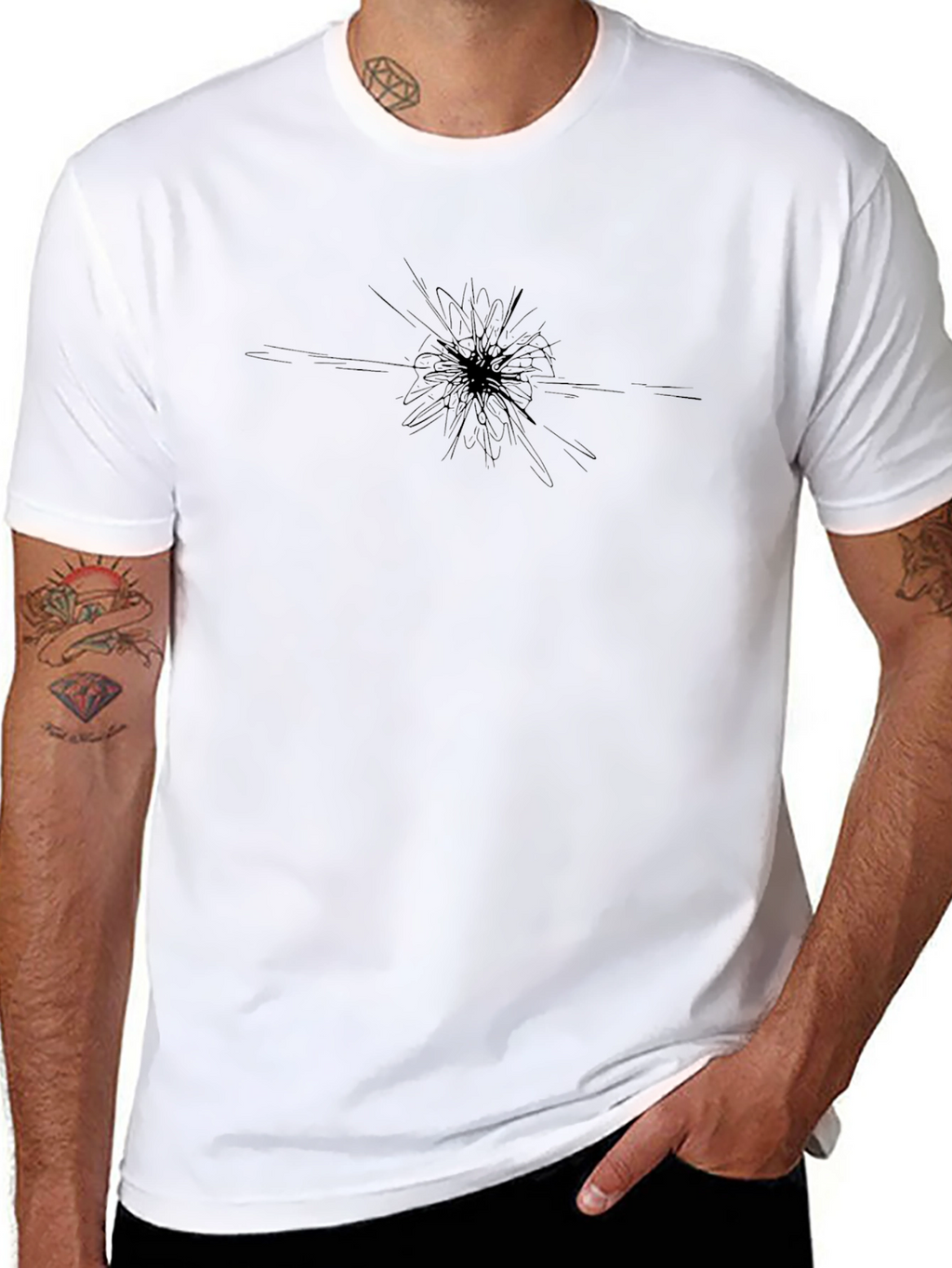 Abstract Burst Black T-Shirt