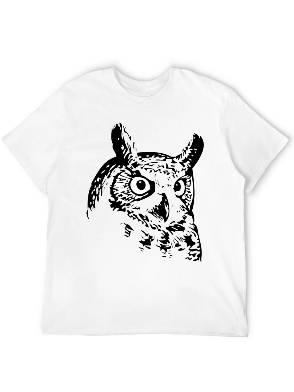 Mens Black Owl Graphic Tee