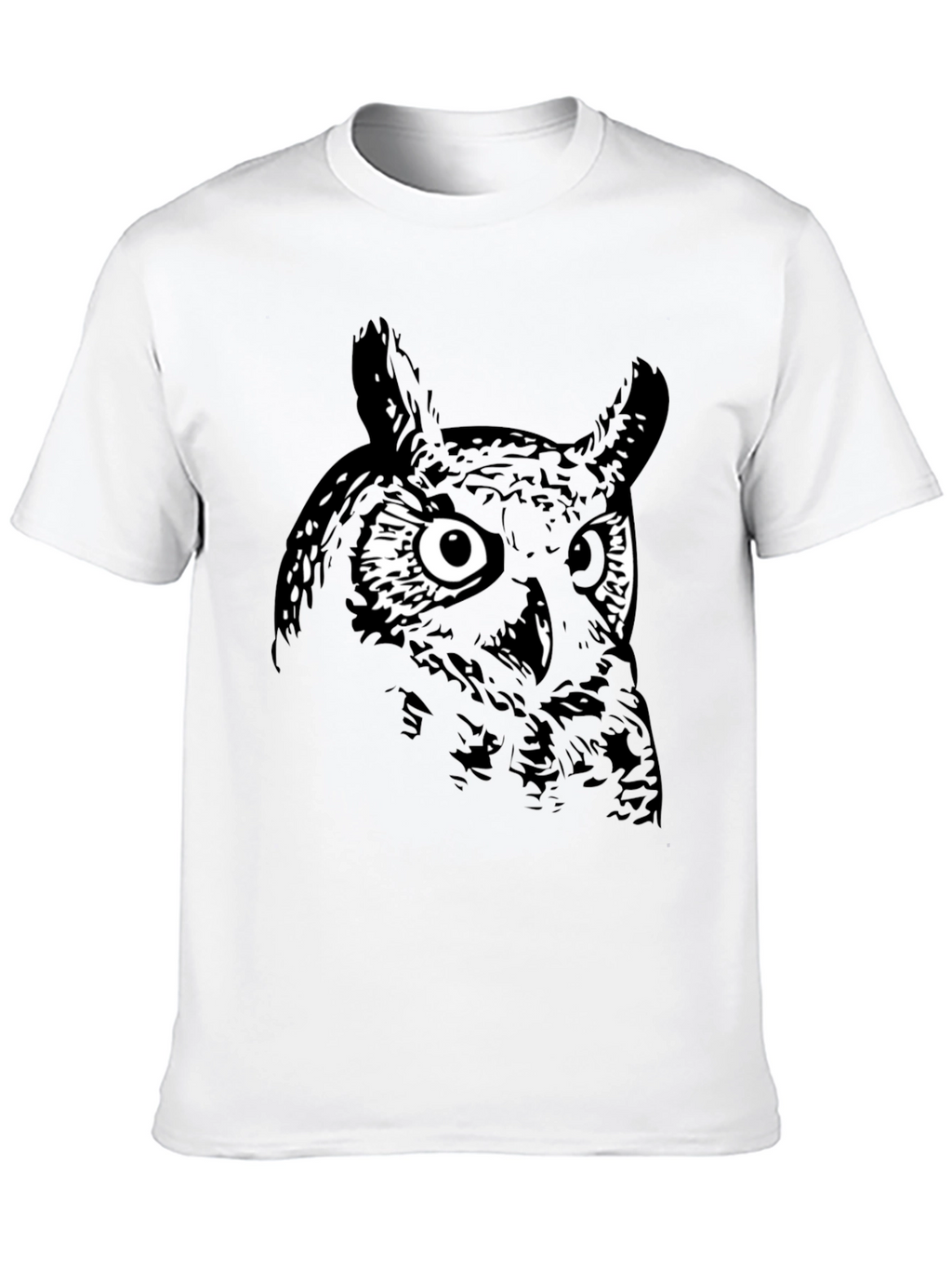 Mens Black Owl Graphic Tee