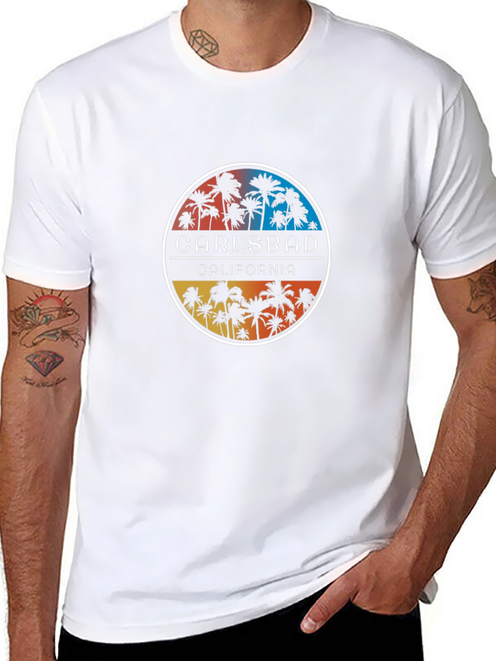 Carlsbad California Palm Tree Graphic T-Shirt