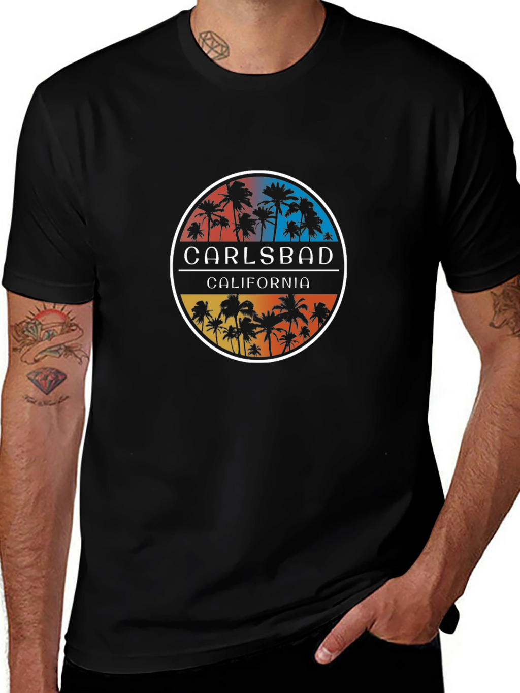 Carlsbad California Palm Tree Graphic T-Shirt