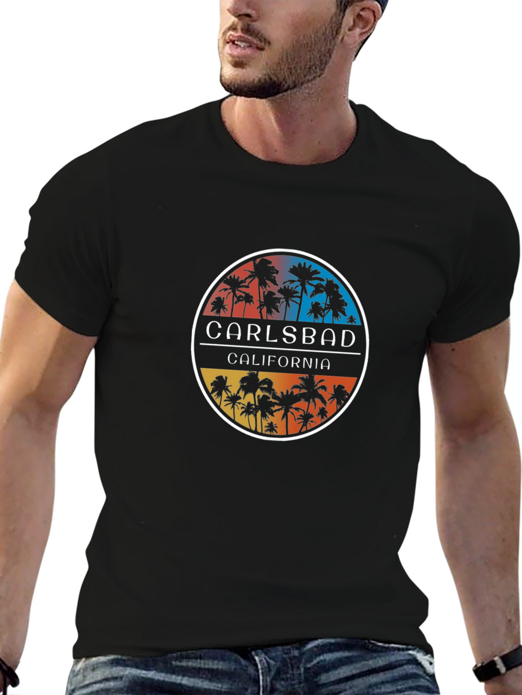 Carlsbad California Palm Tree Graphic T-Shirt
