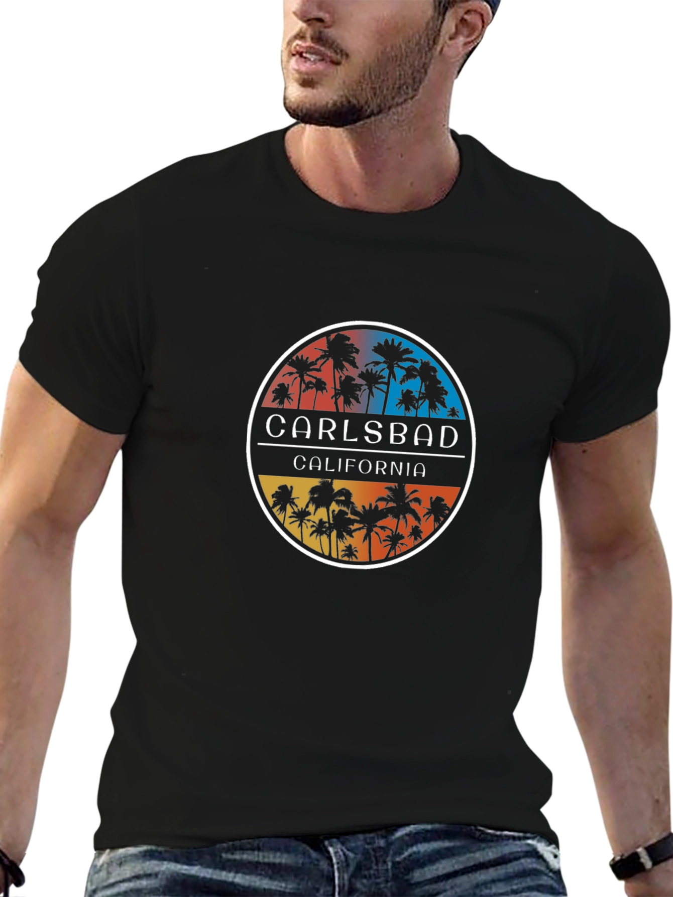 Carlsbad California Palm Tree Graphic T-Shirt