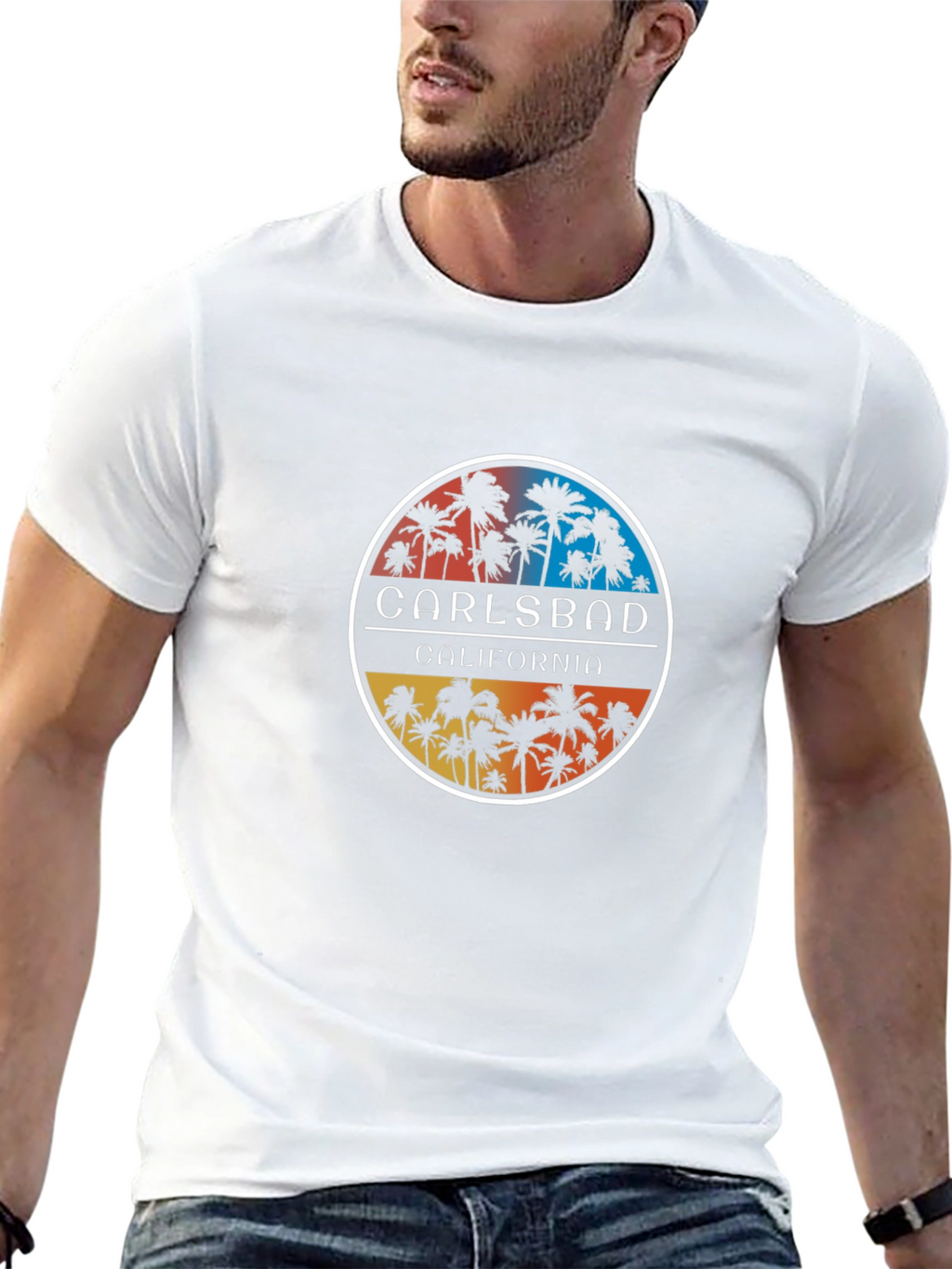 Carlsbad California Palm Tree Graphic T-Shirt
