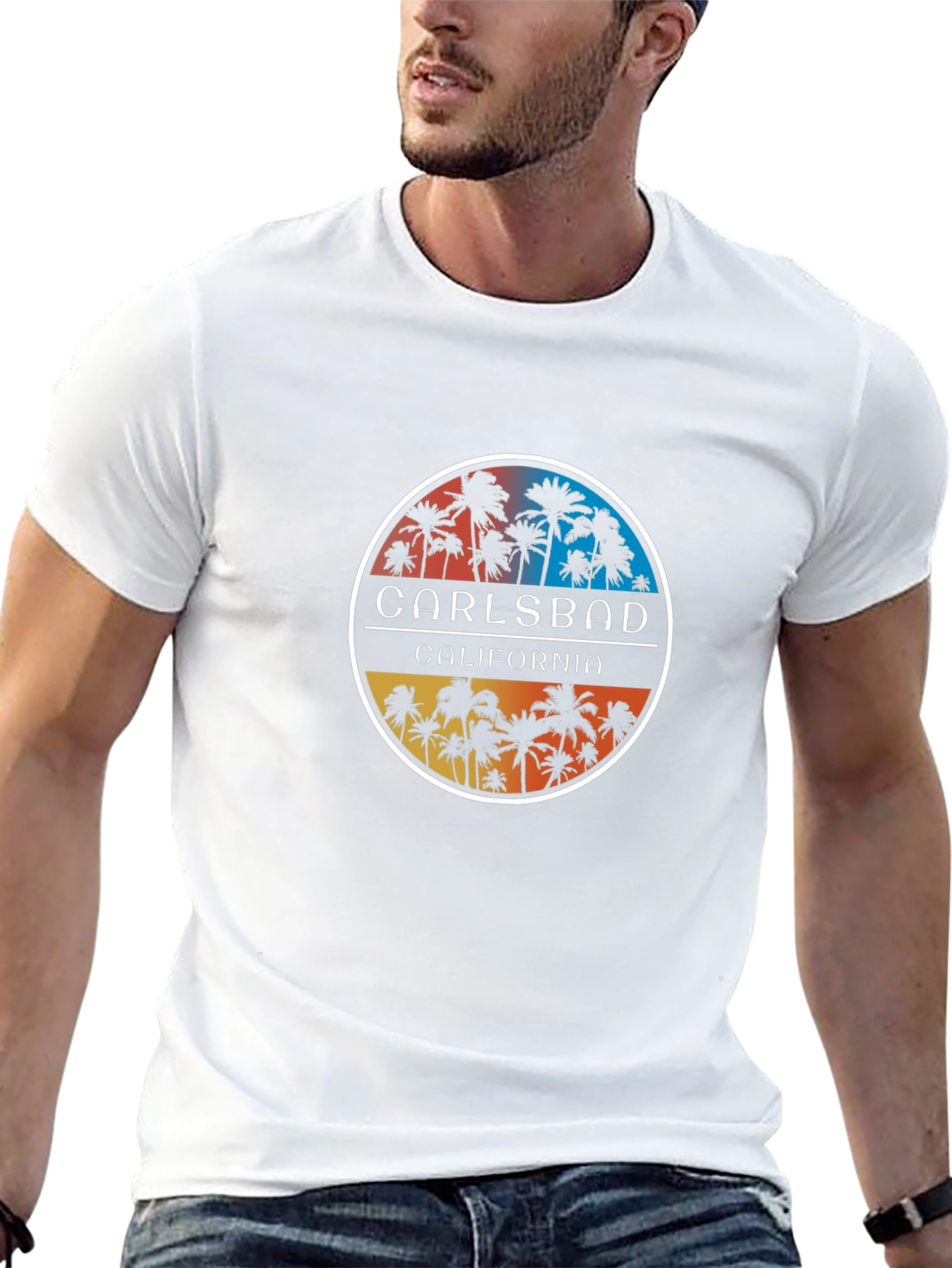 Carlsbad California Palm Tree Graphic T-Shirt