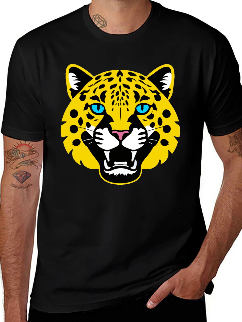 Bold Jaguar Graphic Black T-Shirt