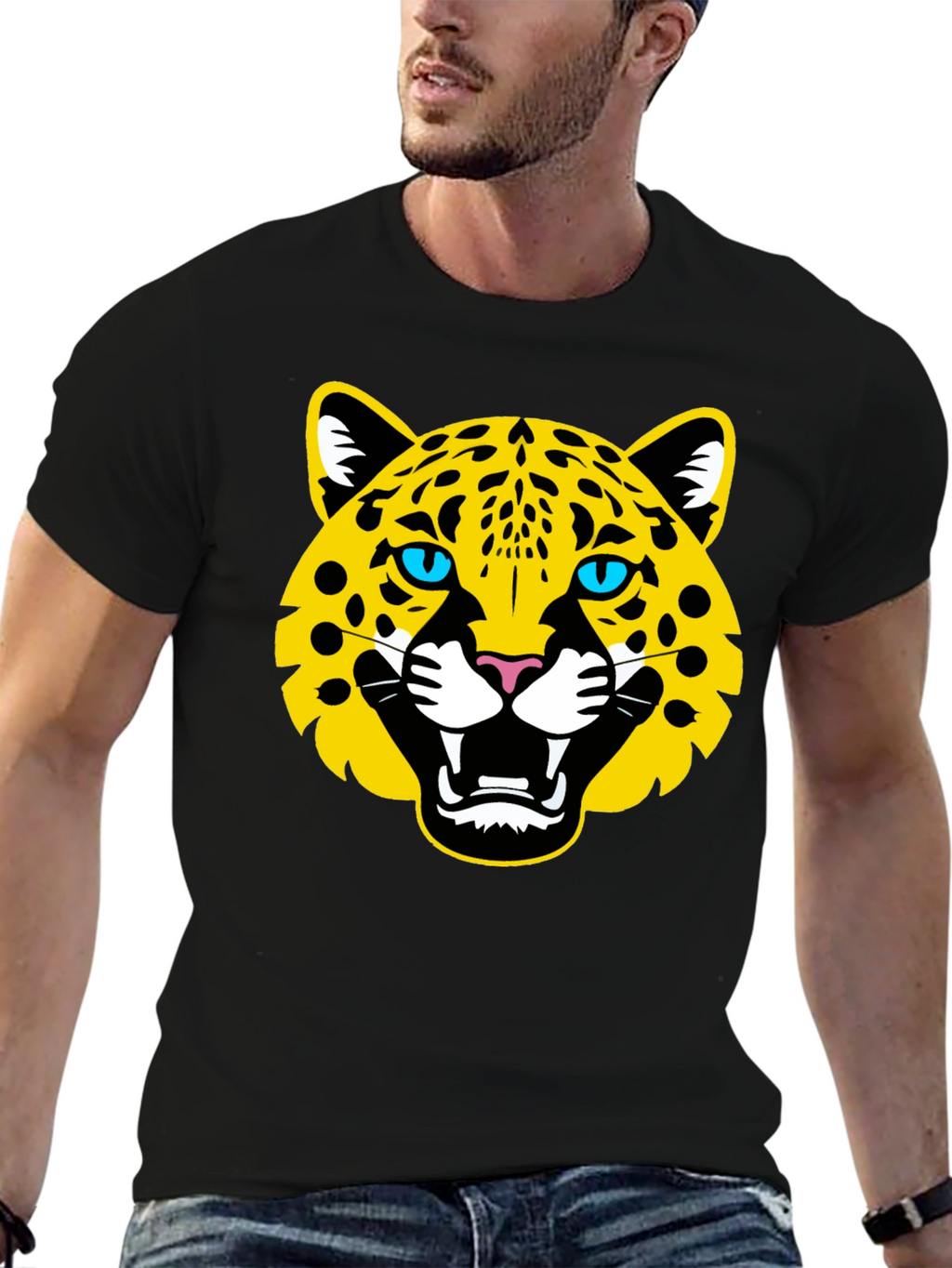 Bold Jaguar Graphic Black T-Shirt