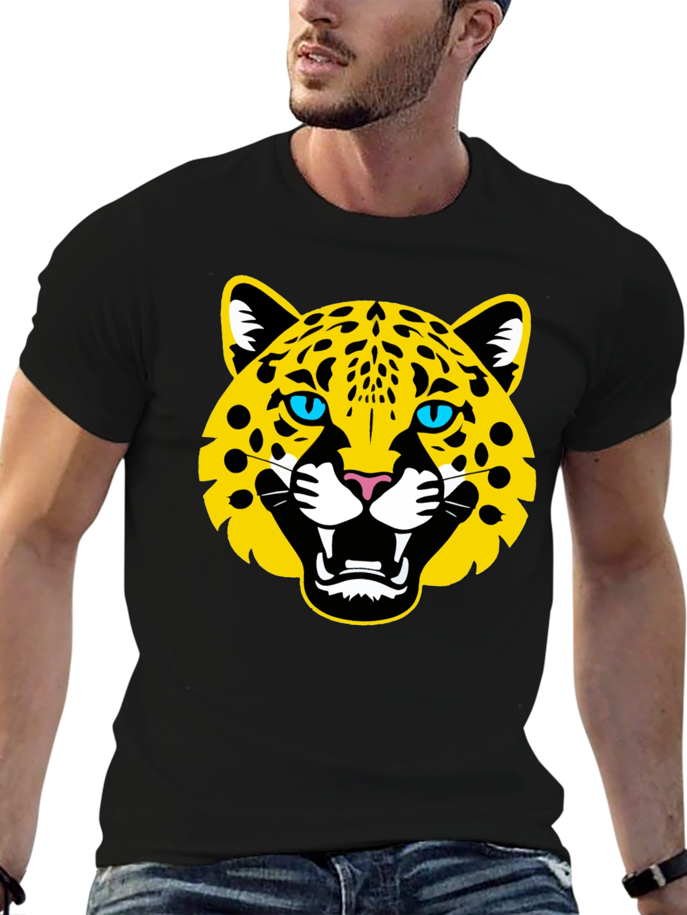 Bold Jaguar Graphic Black T-Shirt