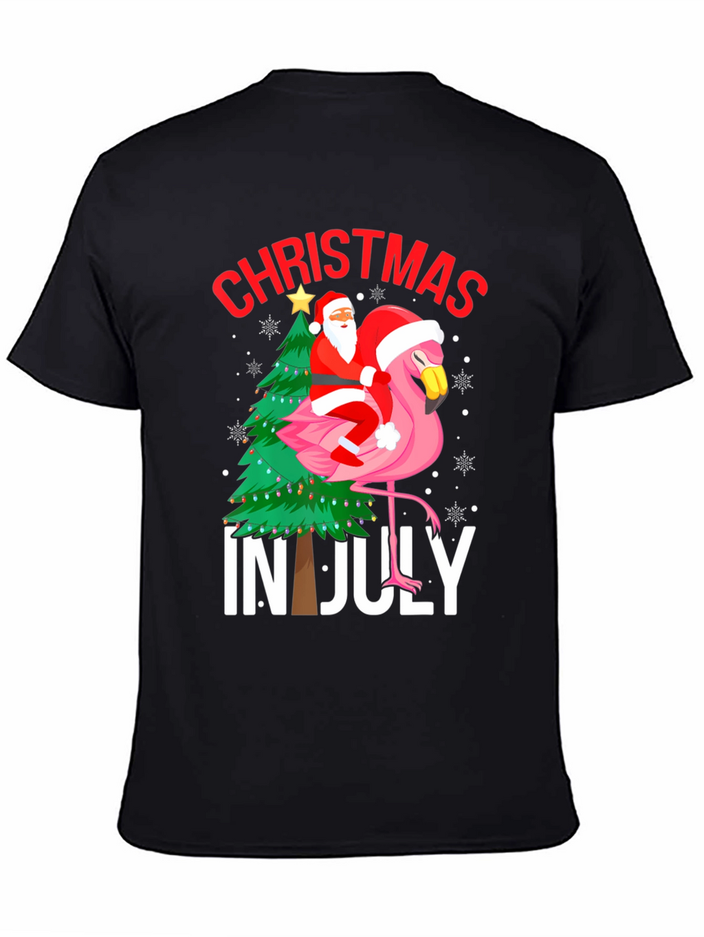 Christmas in July Flamingo Graphic Tee