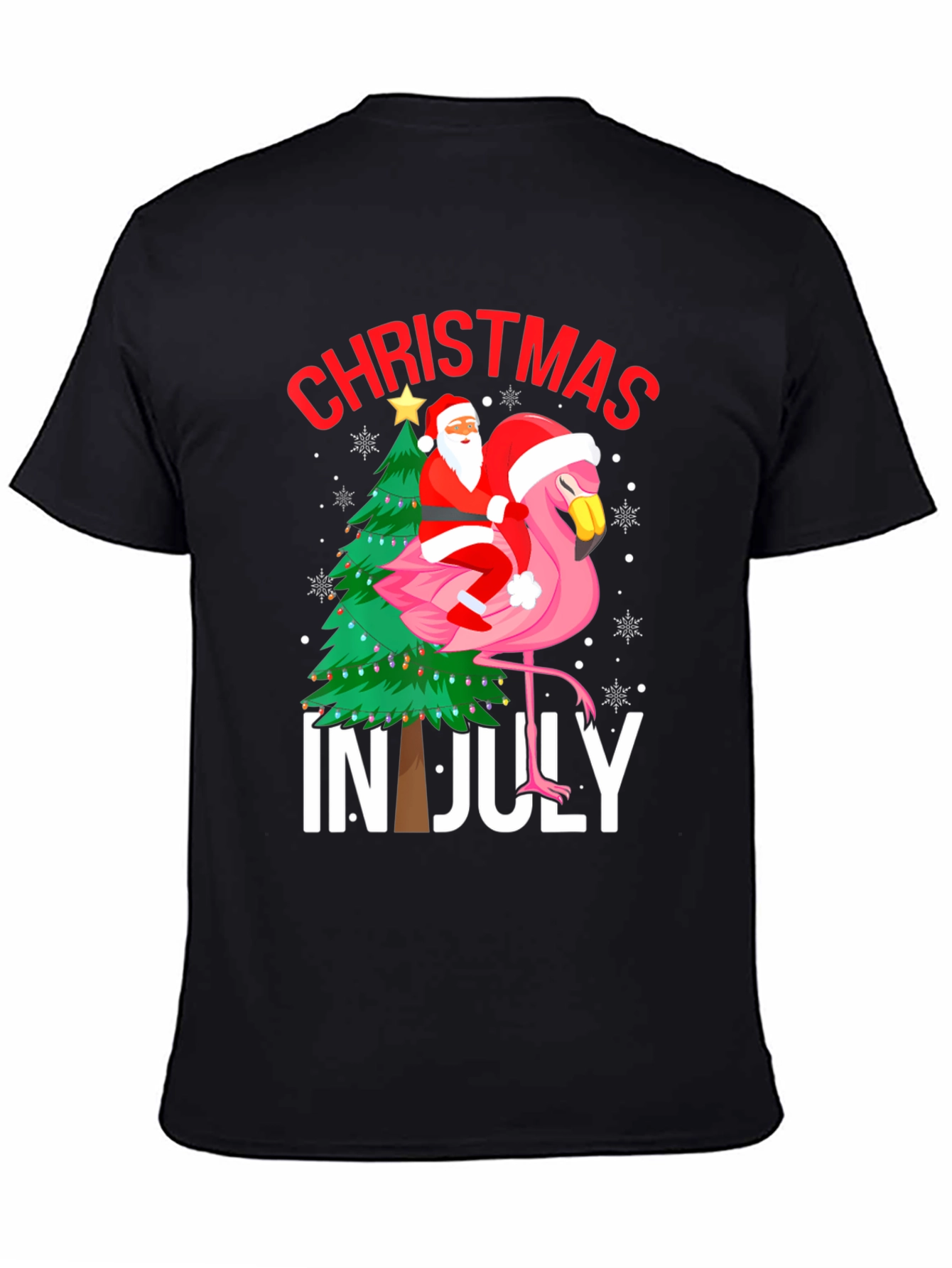Christmas in July Flamingo Graphic Tee