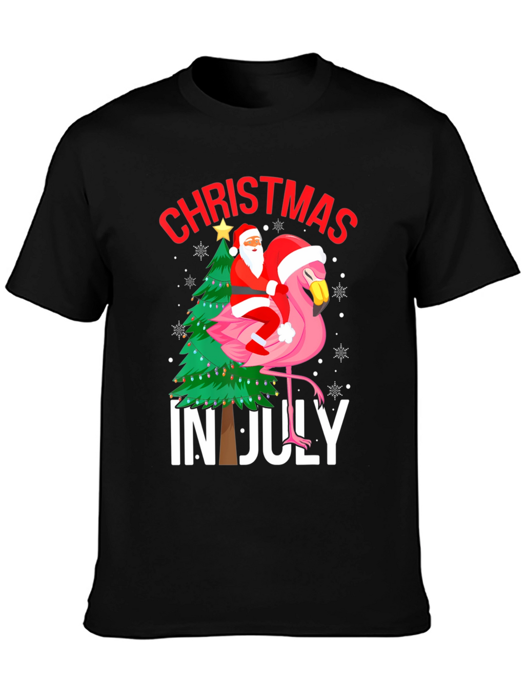 Christmas in July Flamingo Graphic Tee