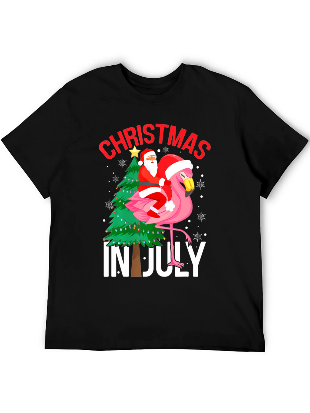 Christmas in July Flamingo Graphic Tee
