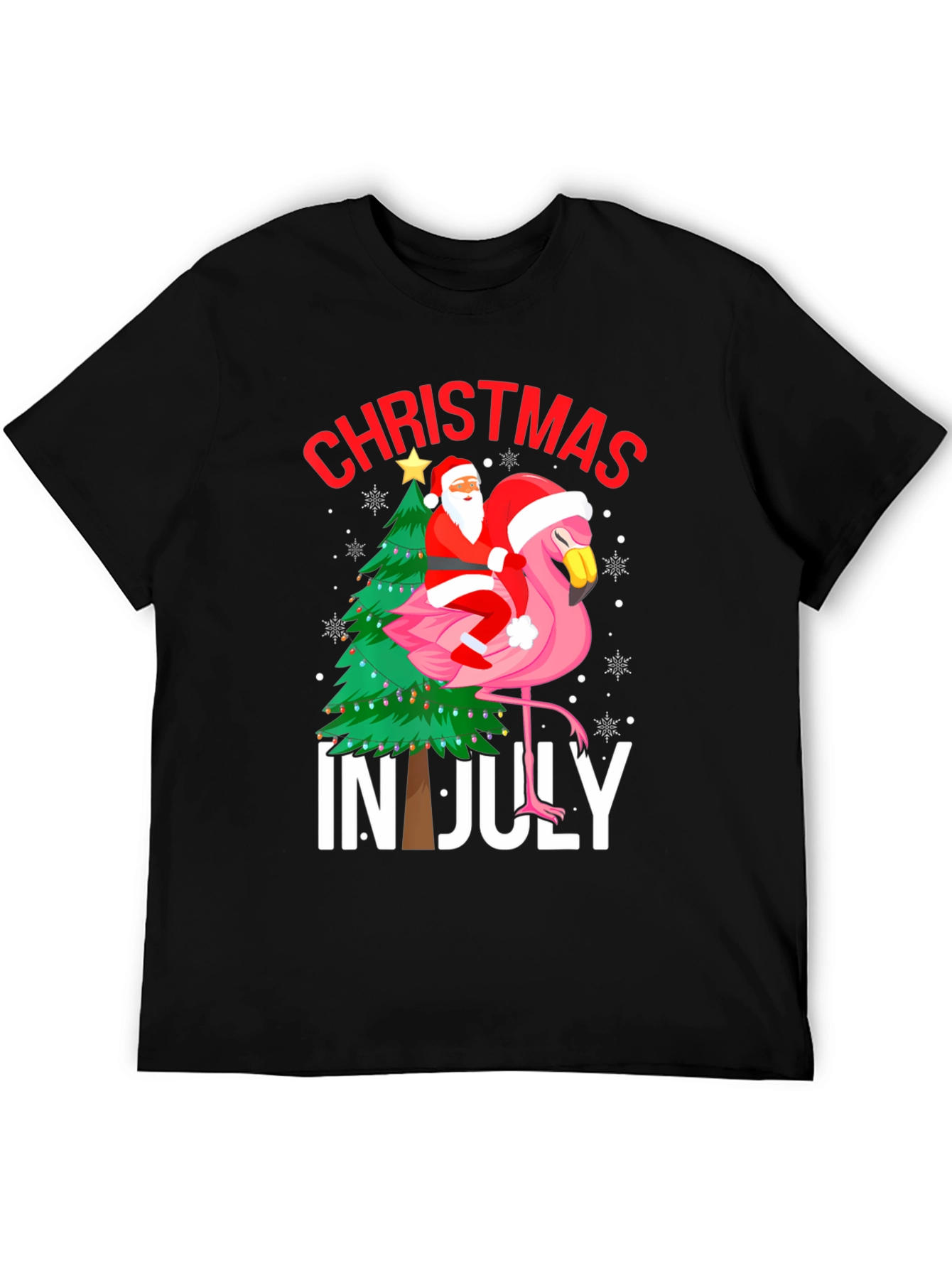 Christmas in July Flamingo Graphic Tee