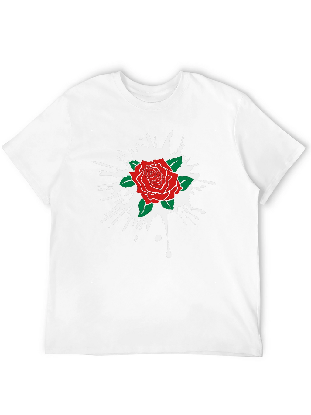 Rose Splash Graphic Tee - Black Cotton Comfort