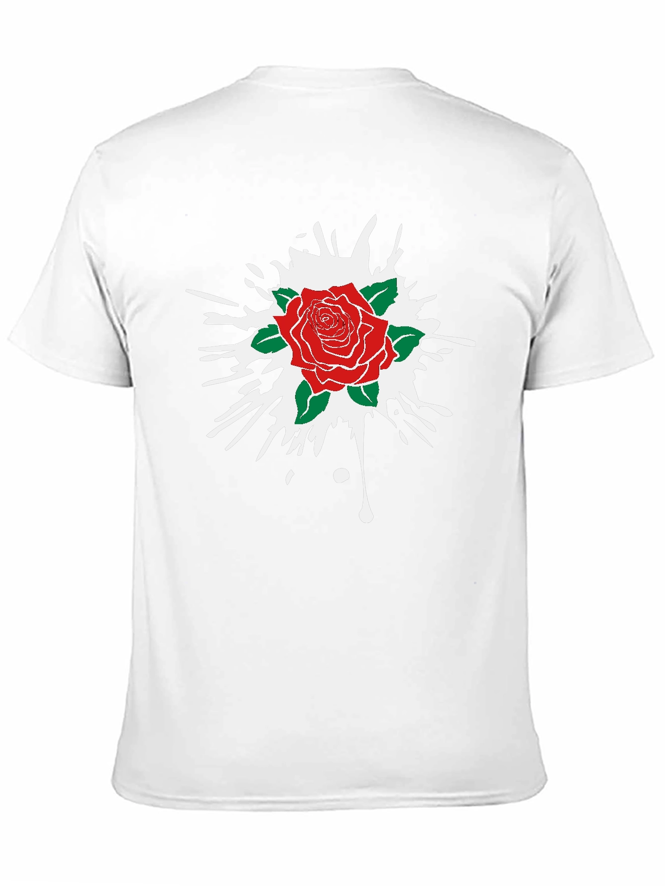 Rose Splash Graphic Tee - Black Cotton Comfort