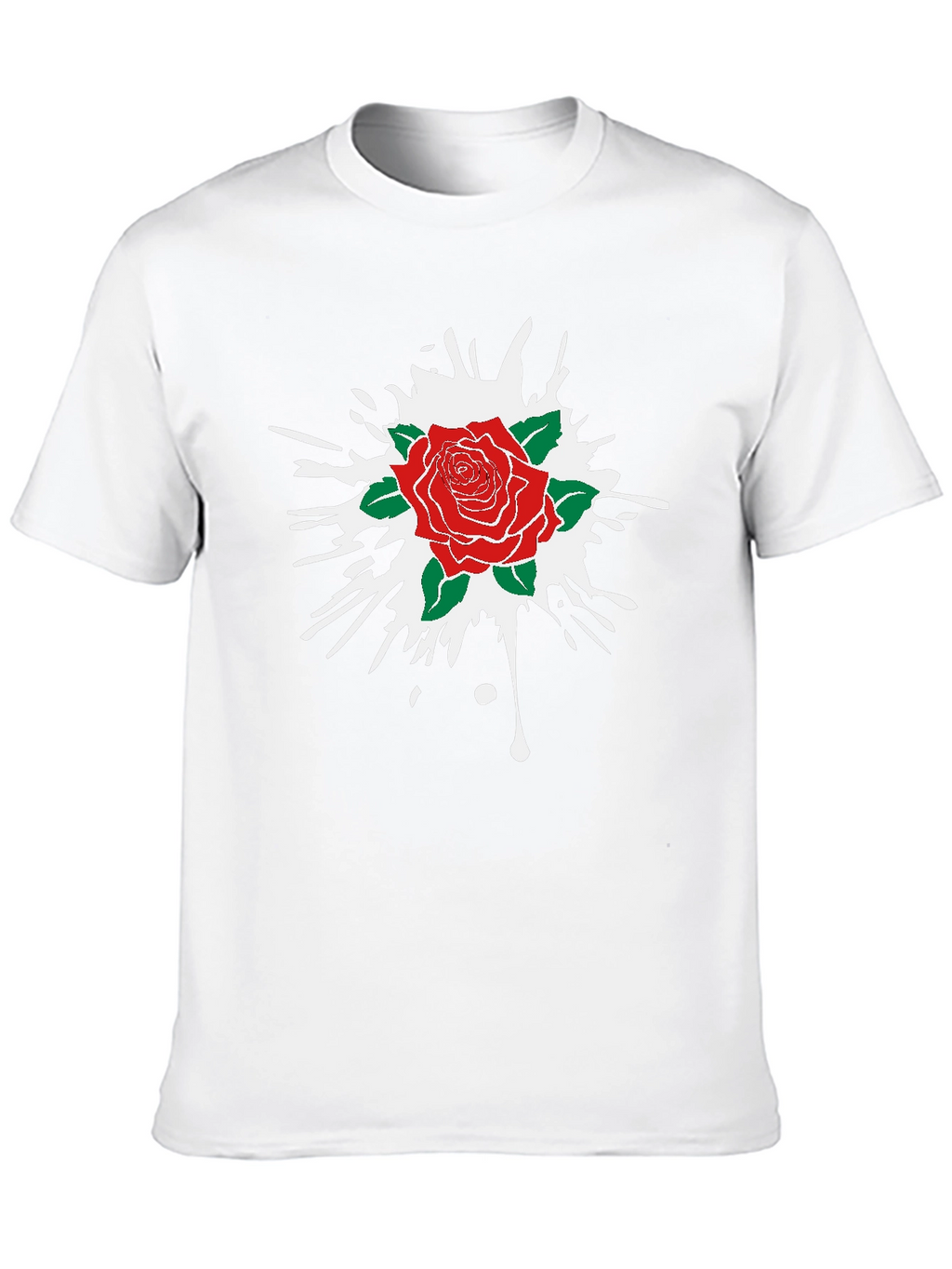 Rose Splash Graphic Tee - Black Cotton Comfort