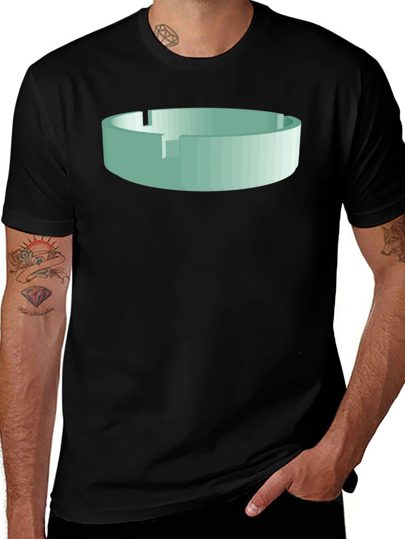 Abstract Ashtray Graphic T-Shirt - Unique Design
