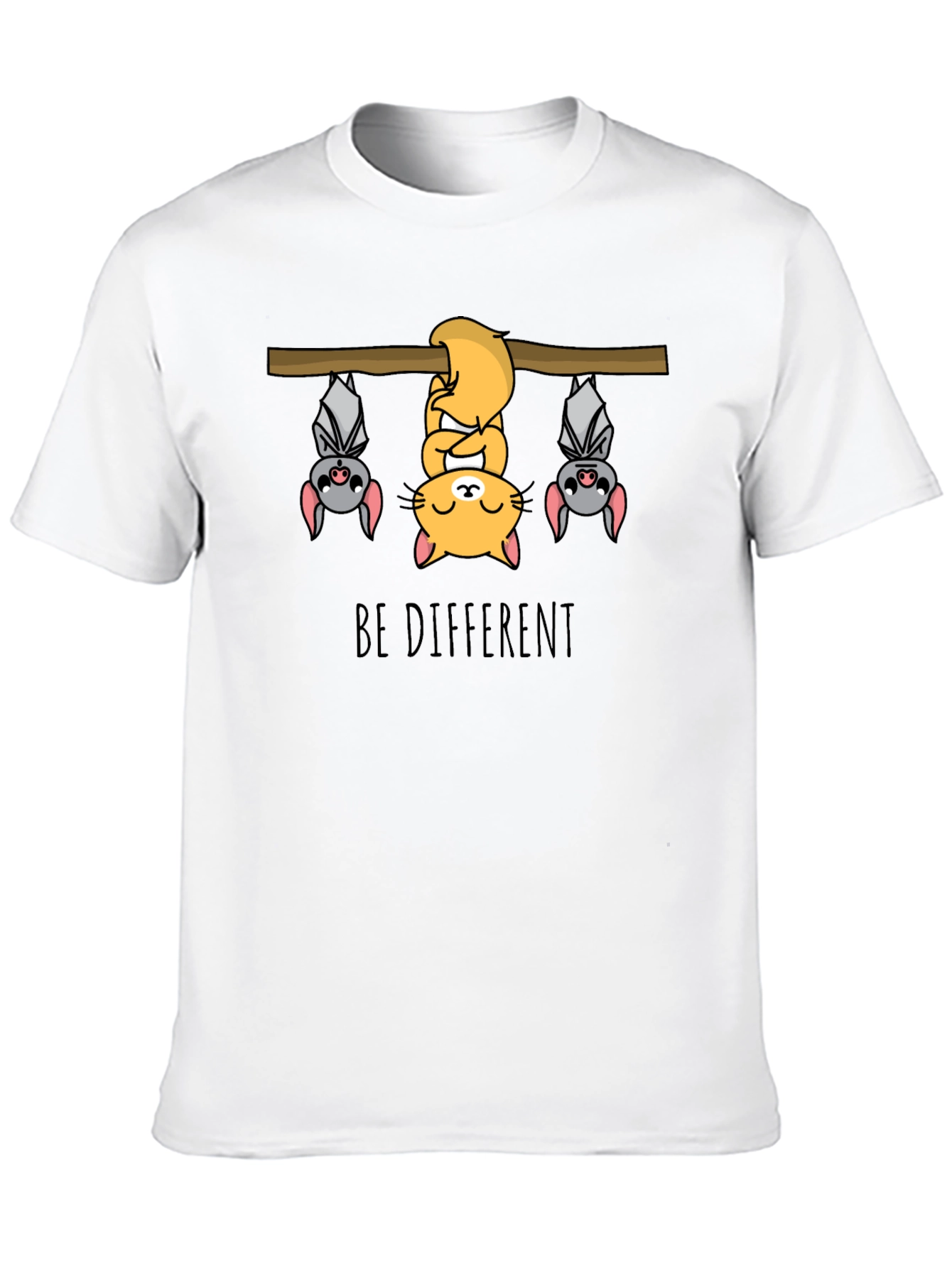 Be Different T-Shirt - Cat & Bats Graphic Tee