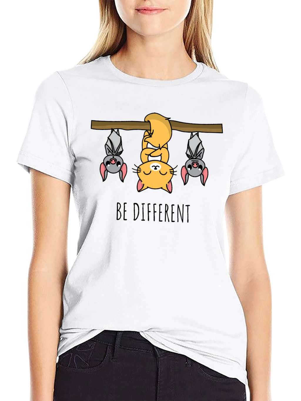 Be Different T-Shirt - Cat & Bats Graphic Tee