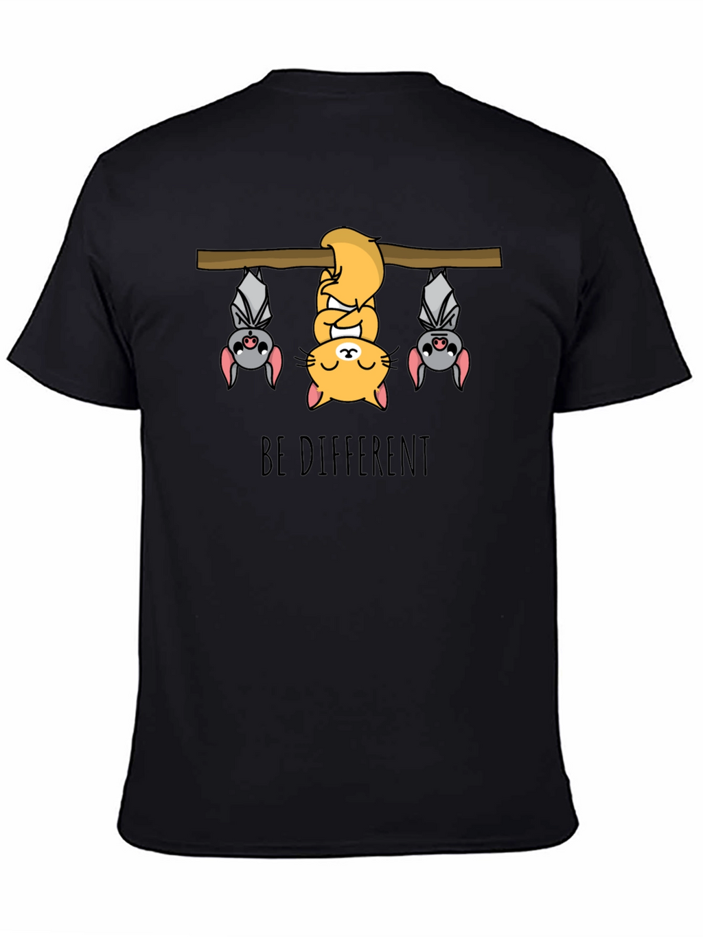 Be Different T-Shirt - Cat & Bats Graphic Tee
