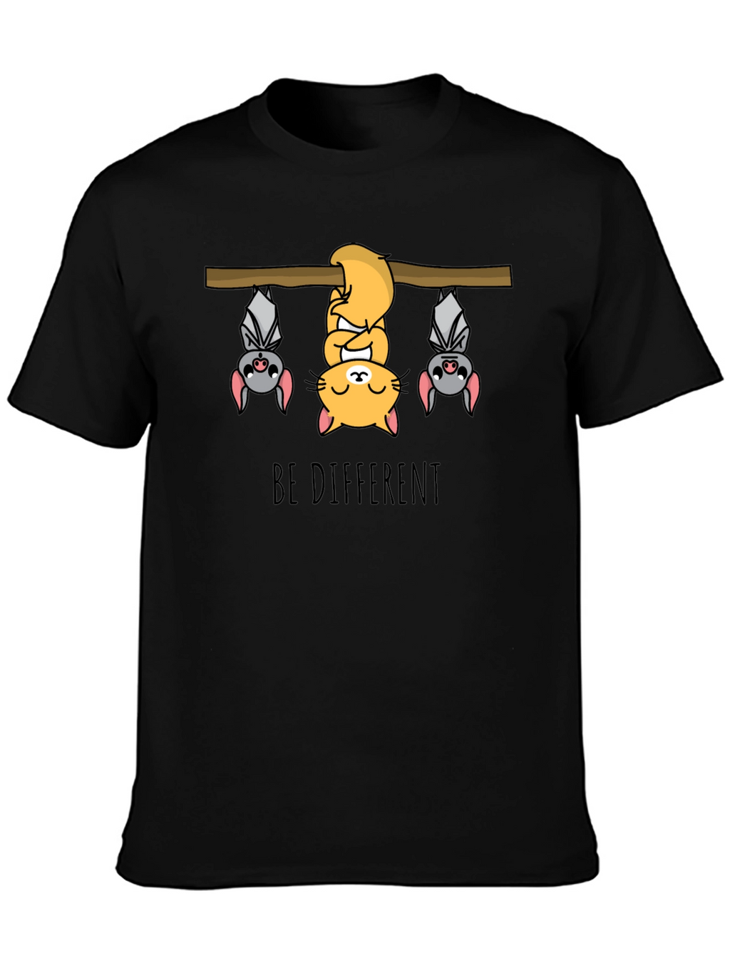 Be Different T-Shirt - Cat & Bats Graphic Tee