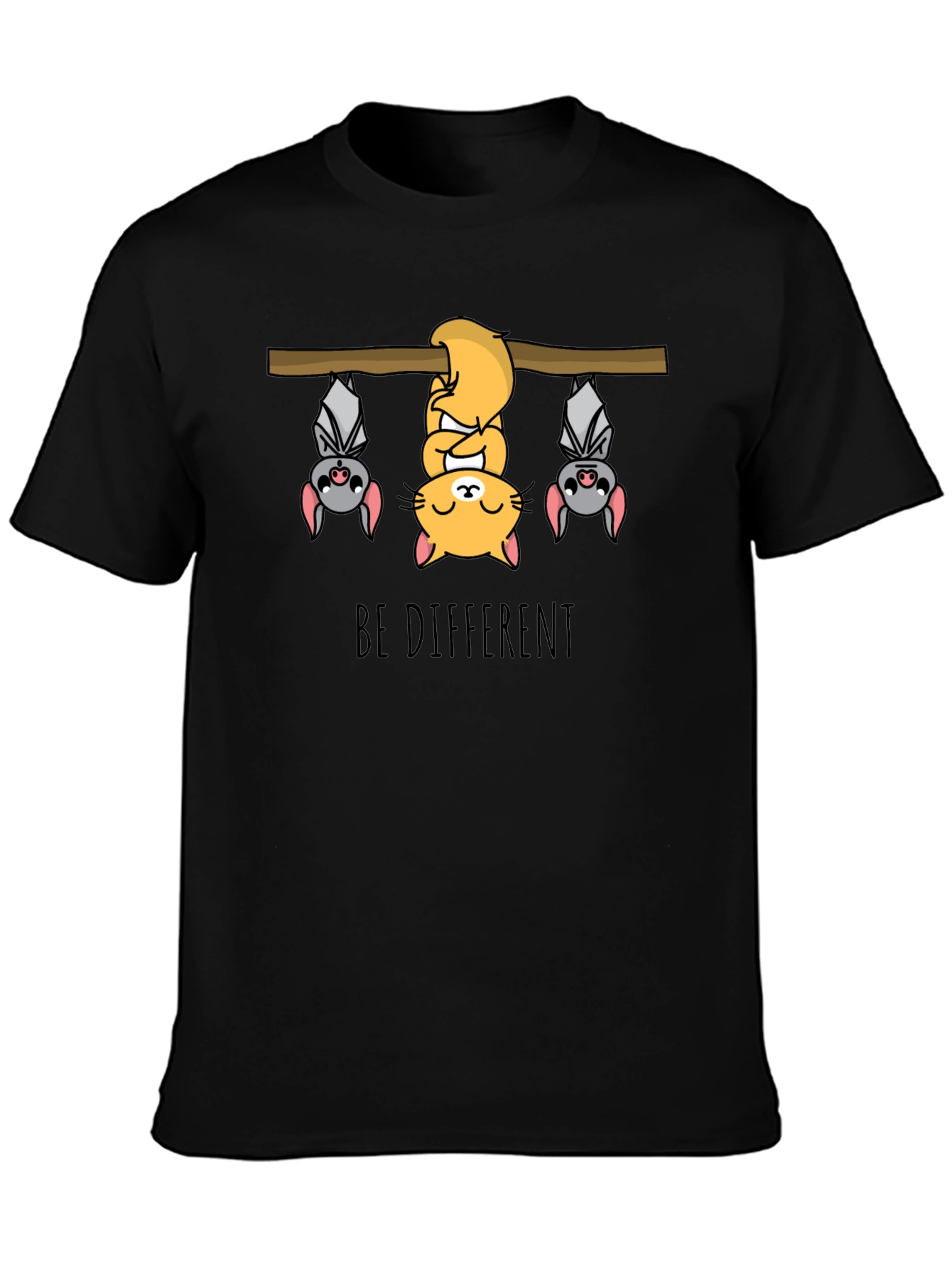Be Different T-Shirt - Cat & Bats Graphic Tee