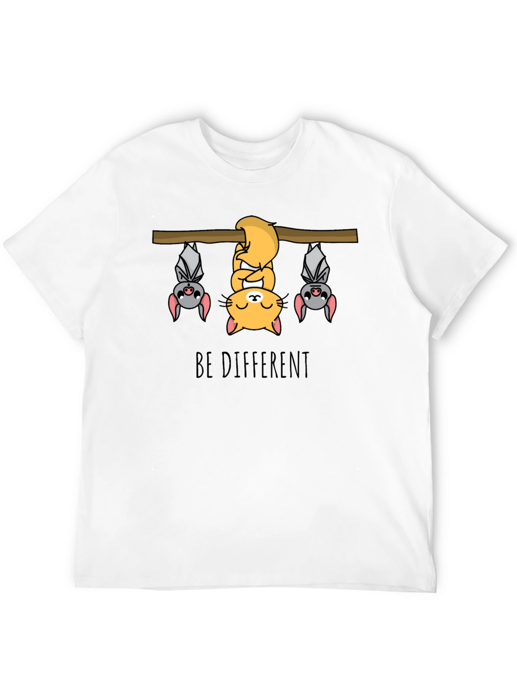 Be Different T-Shirt - Cat & Bats Graphic Tee