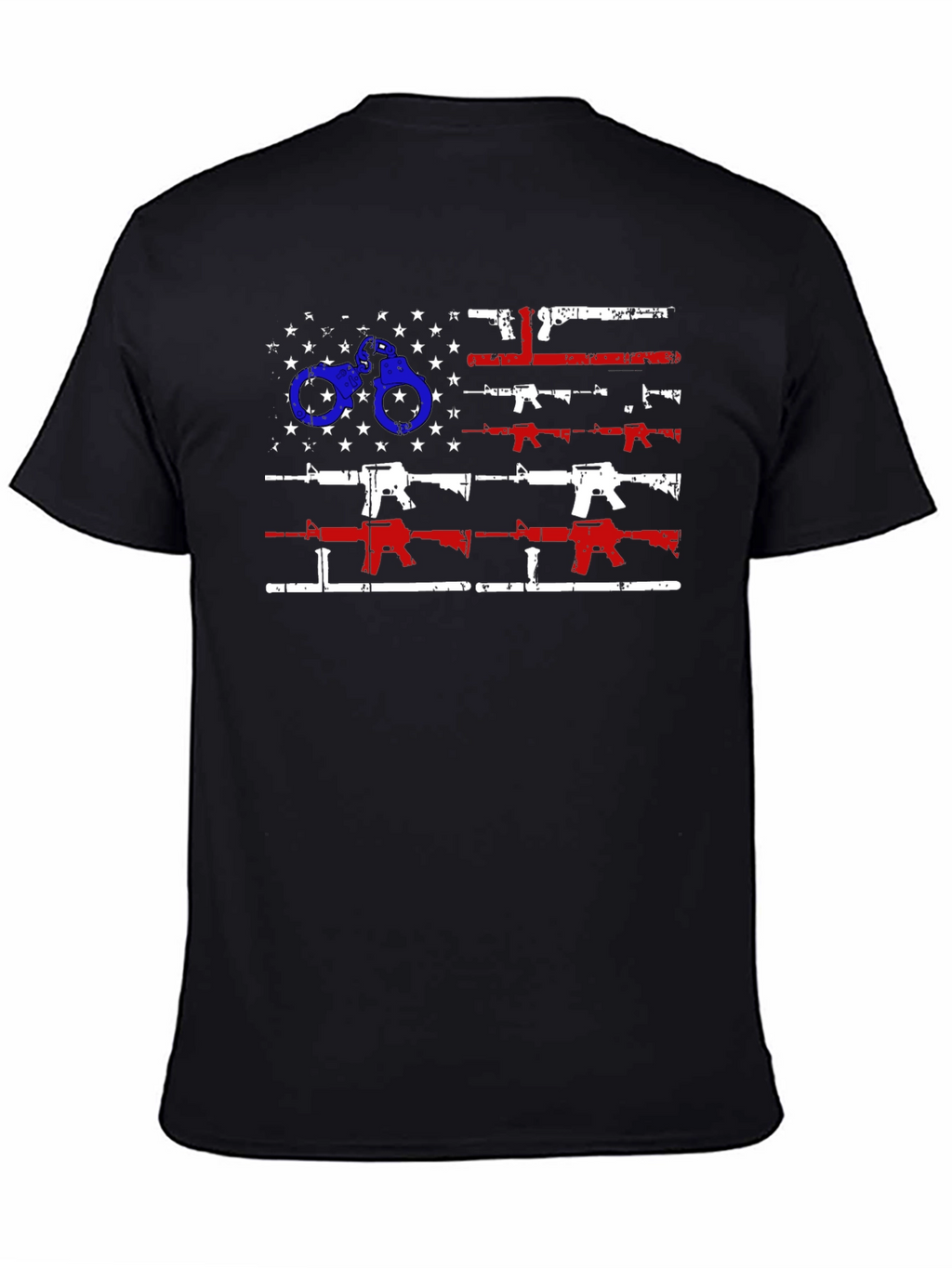 American Flag Gun & Handcuff Graphic Tee